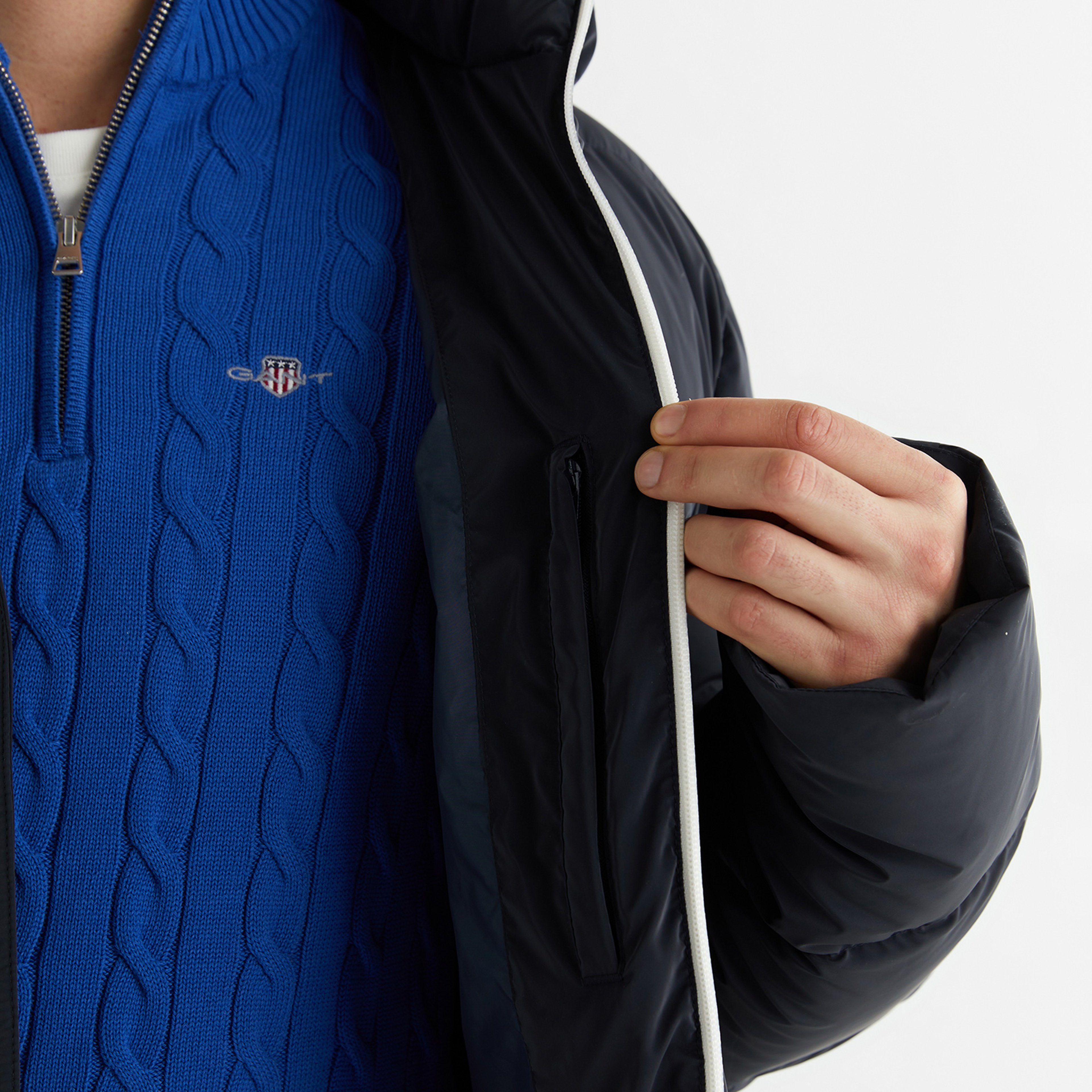 GANT Erkek Lacivert Regular Fit Fermuarlı Mont