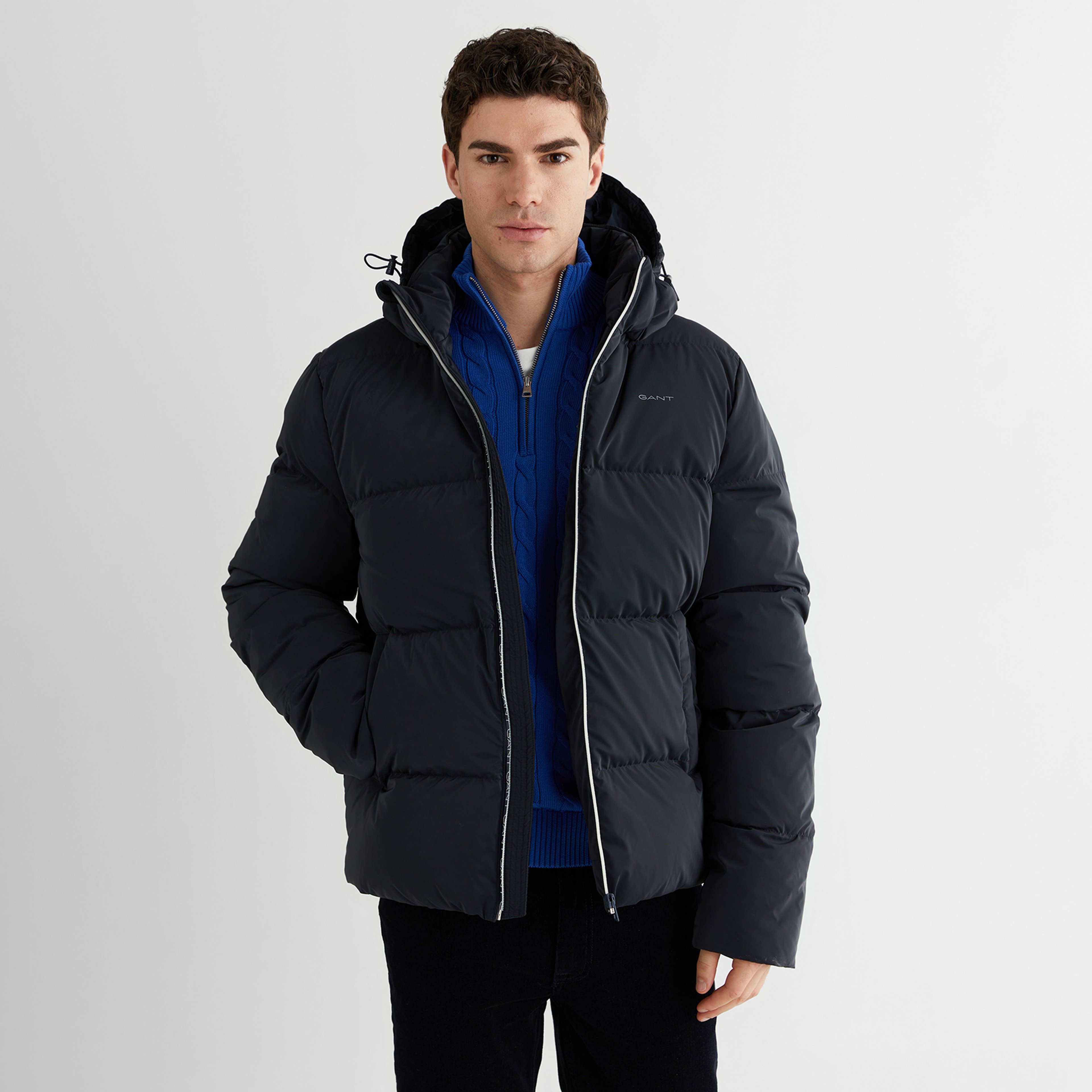 GANT Erkek Lacivert Regular Fit Fermuarlı Mont