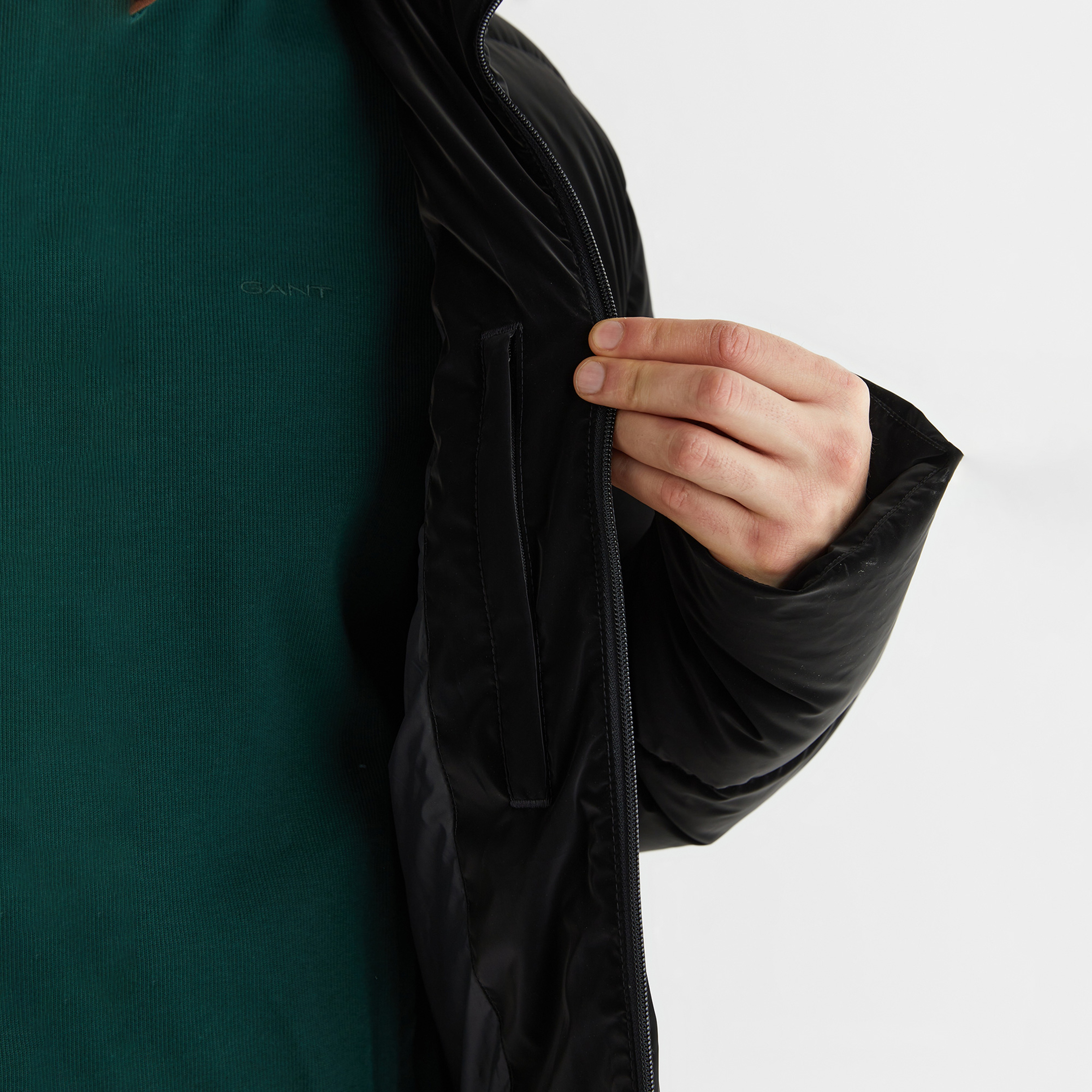 GANT Erkek Siyah Regular Fit Fermuarlı Mont
