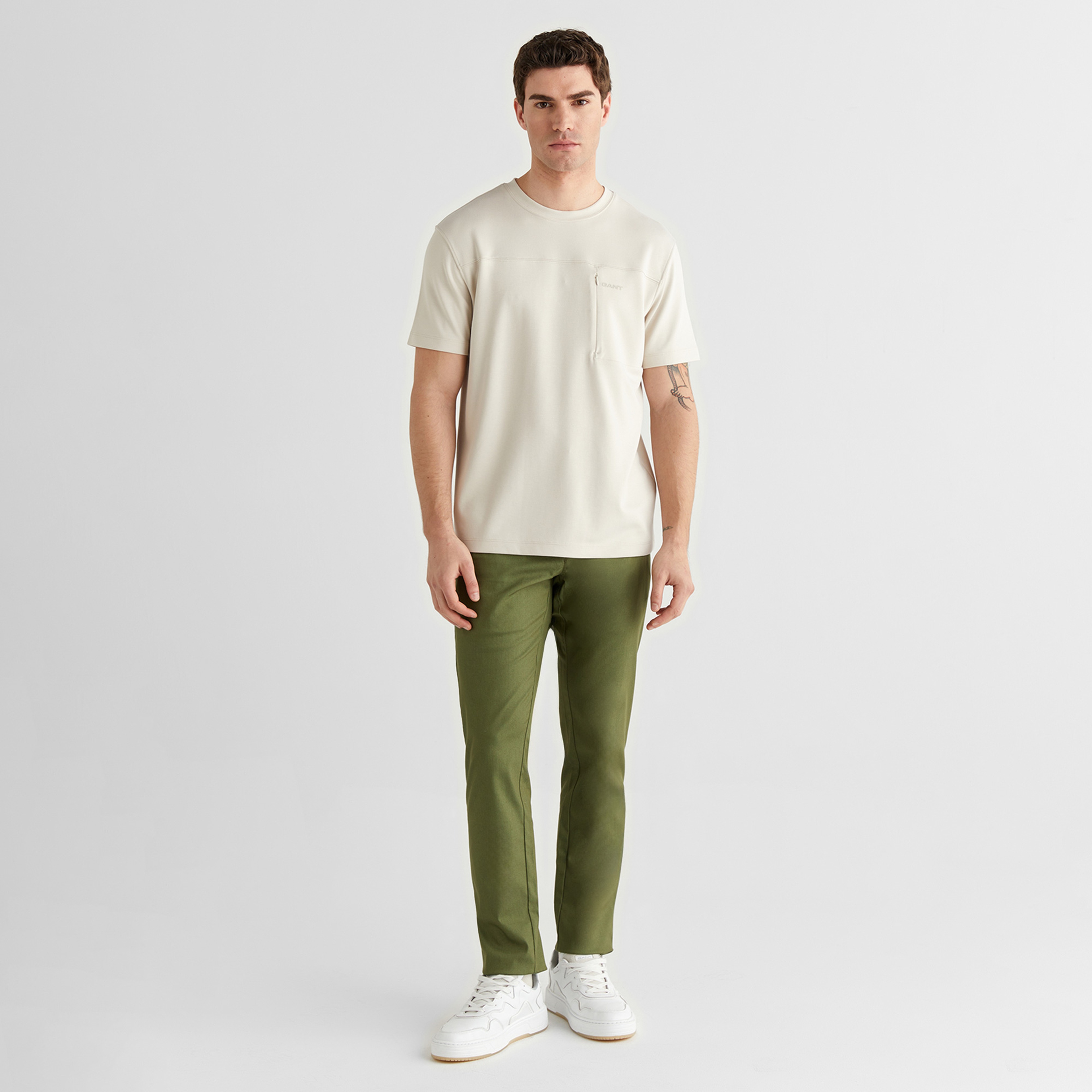 GANT Erkek Yeşil Slim Fit Pantolon