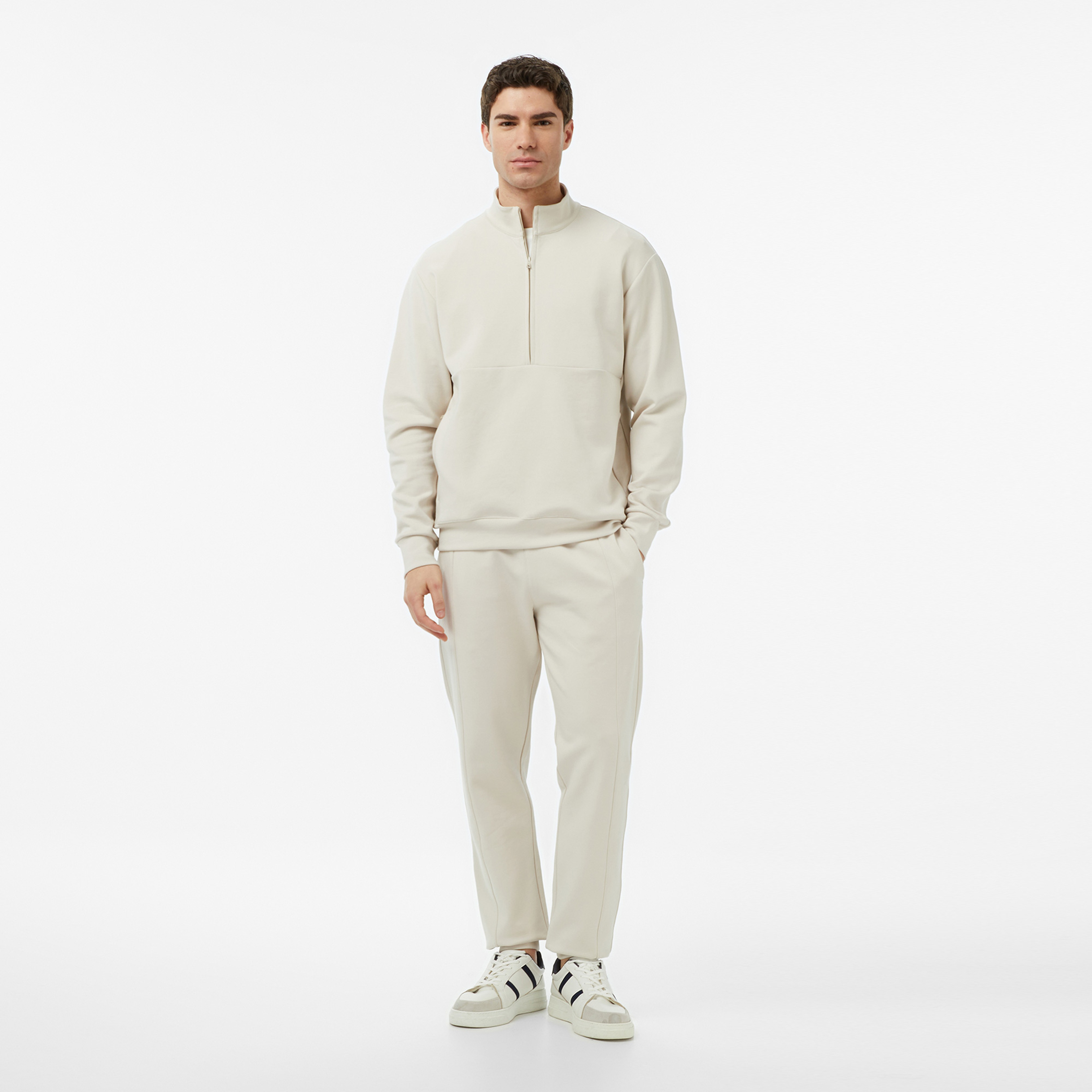 Nautica Erkek Bej Regular Fit Sweatshirt