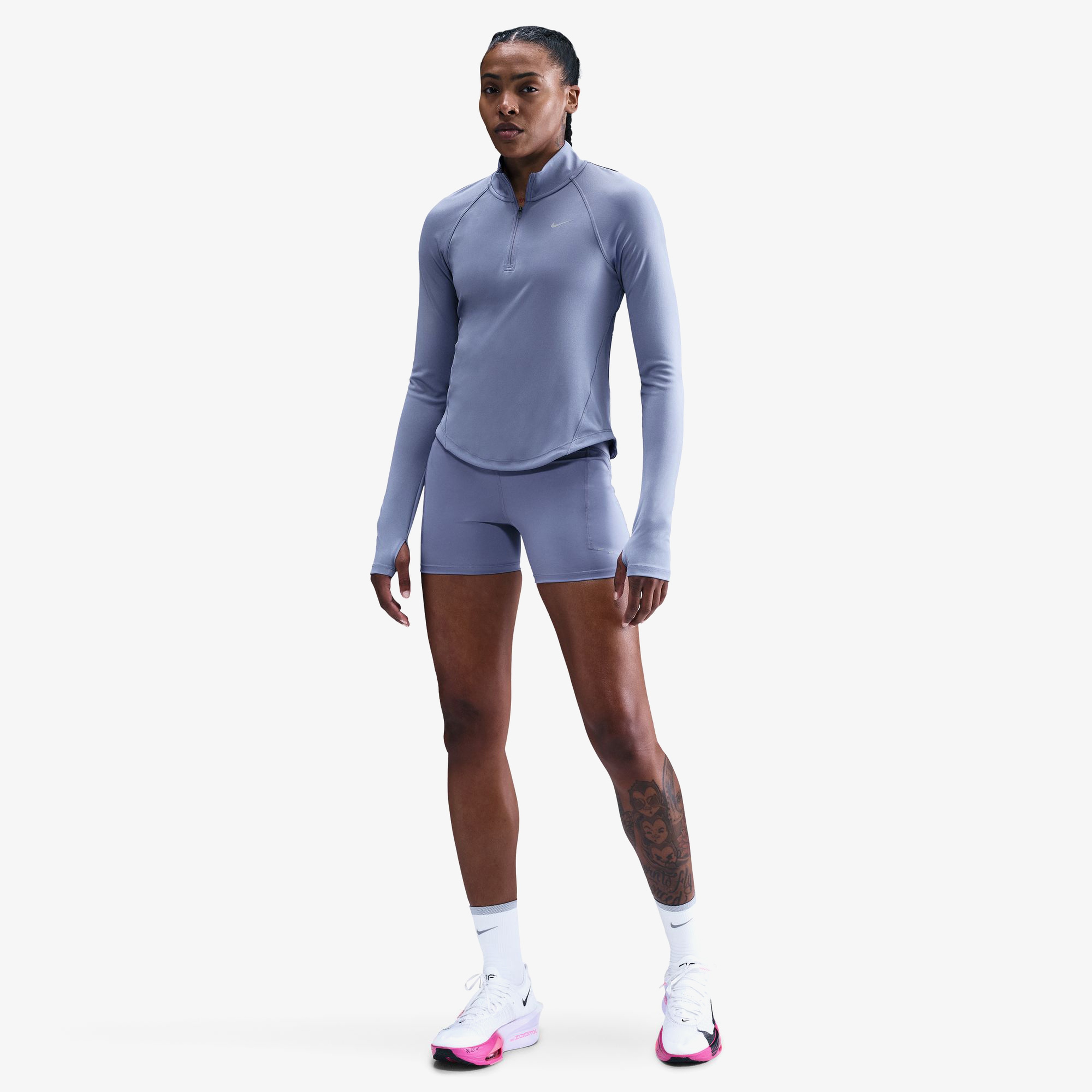 Nike Tempo Swoosh Run Kadın Mavi Koşu Sweatshirt