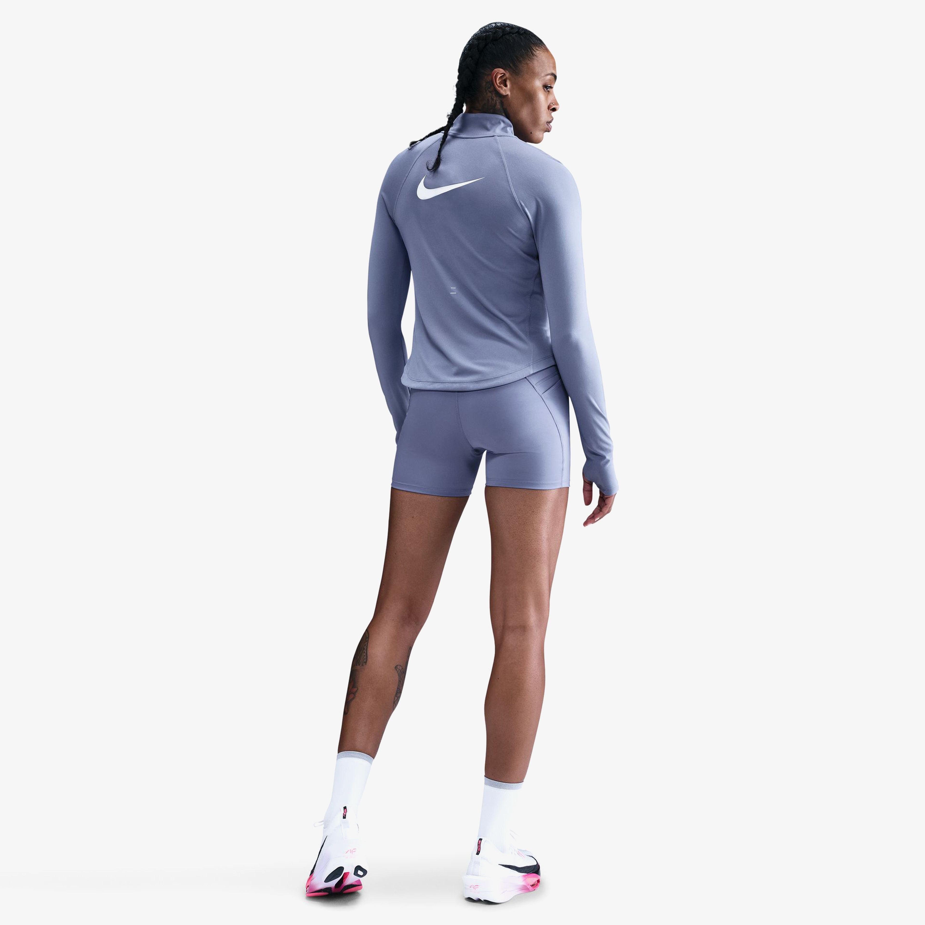 Nike Tempo Swoosh Run Kadın Mavi Koşu Sweatshirt