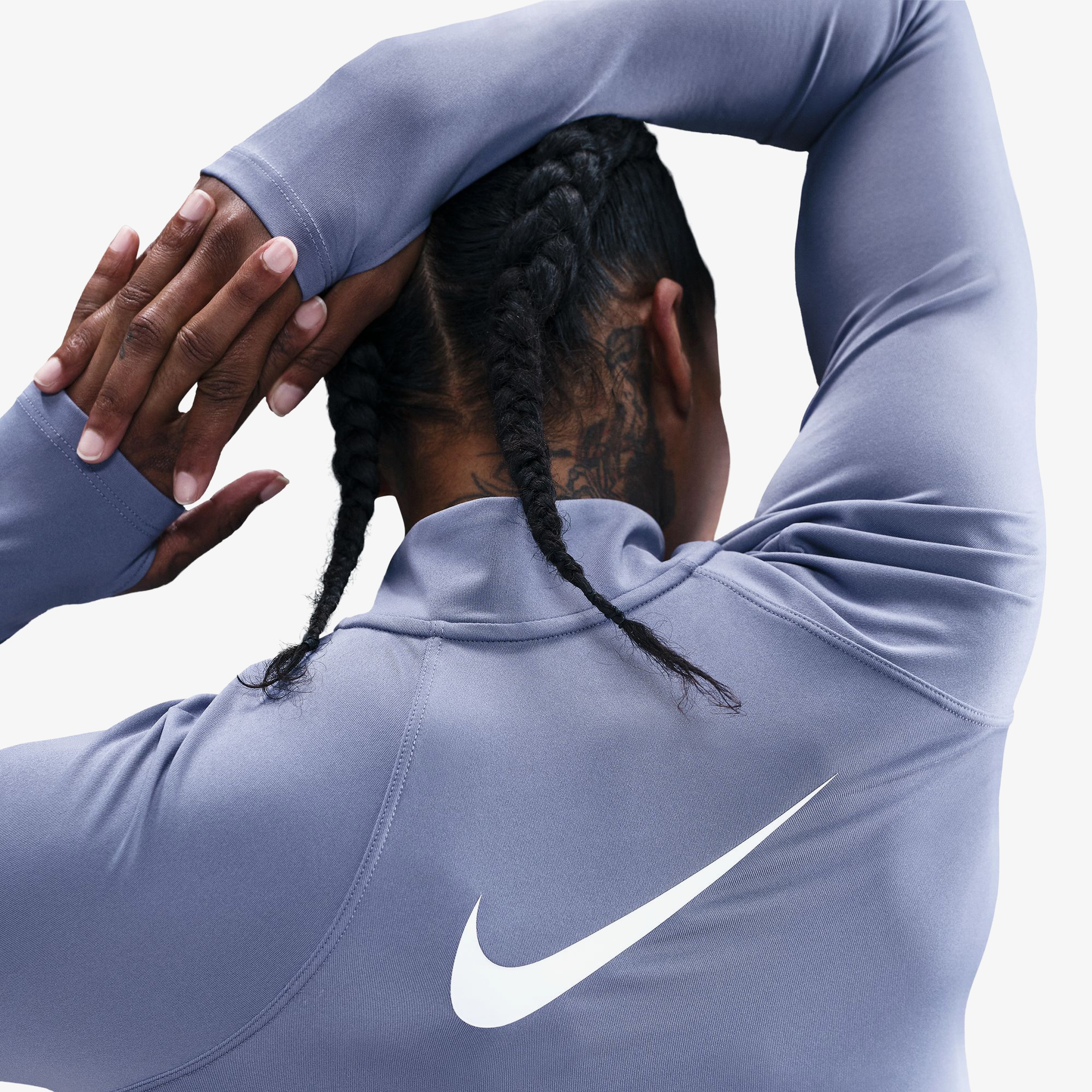 Nike Tempo Swoosh Run Kadın Mavi Koşu Sweatshirt