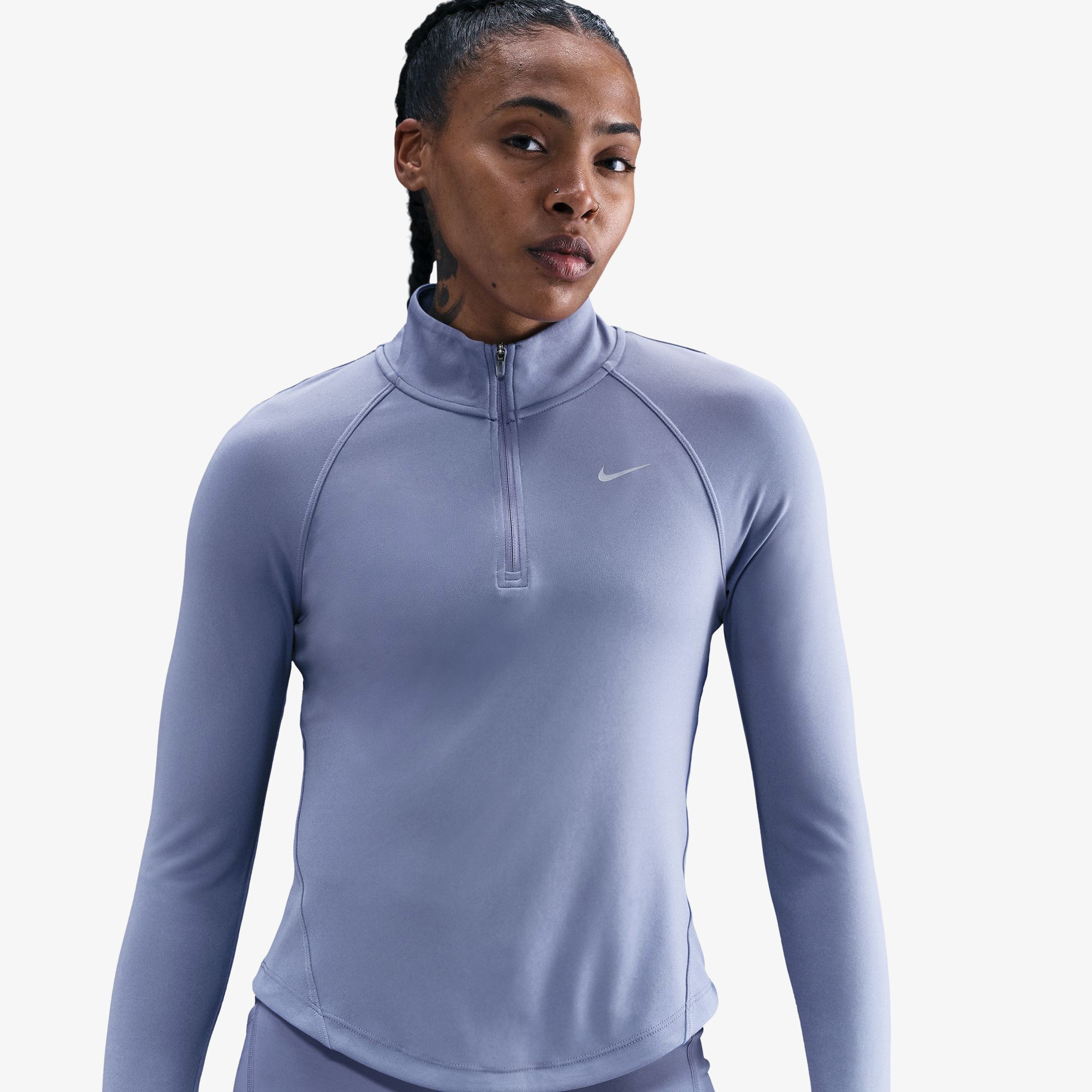 Nike Tempo Swoosh Run Kadın Mavi Koşu Sweatshirt