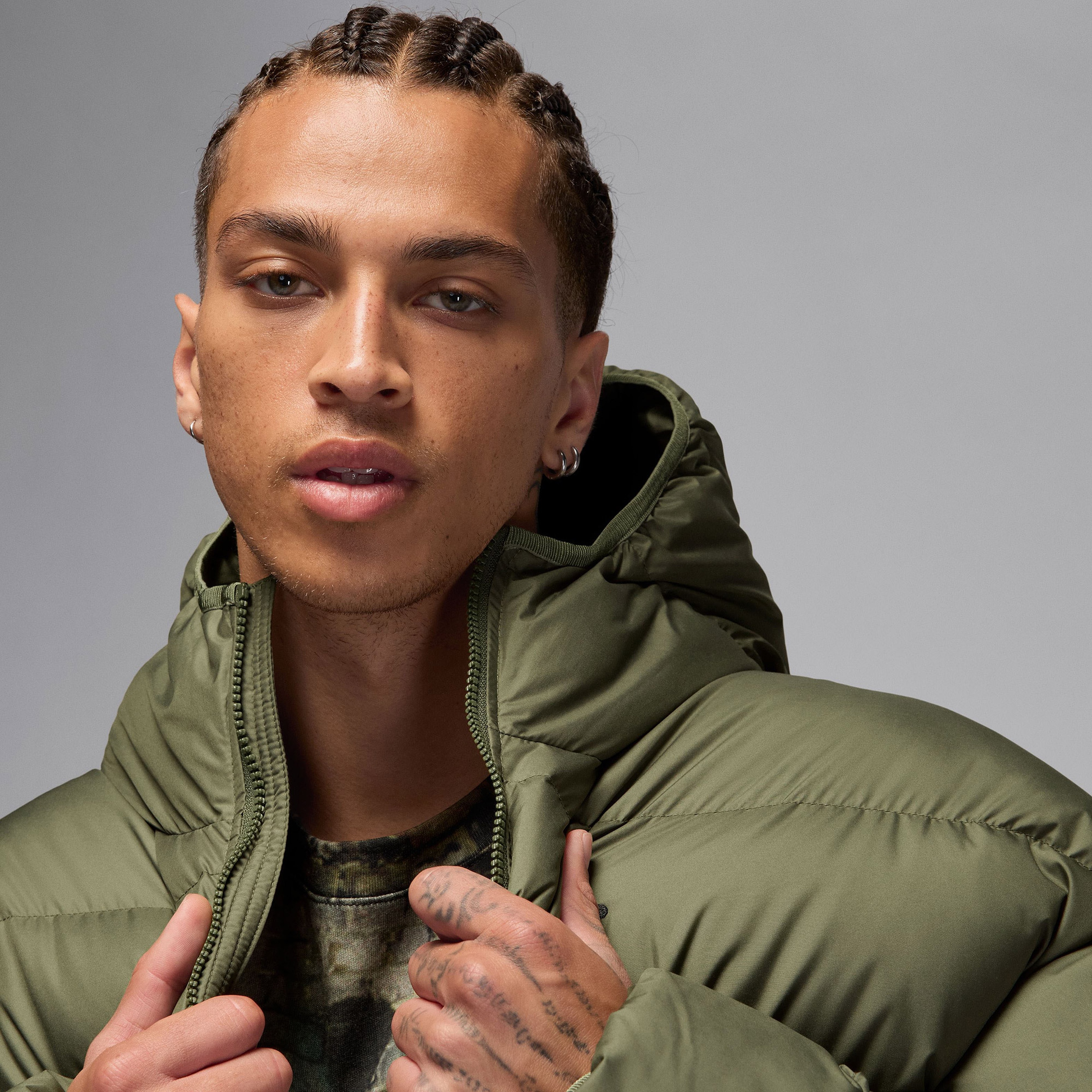 Jordan Brooklyn Puffer Erkek Yeşil Mont