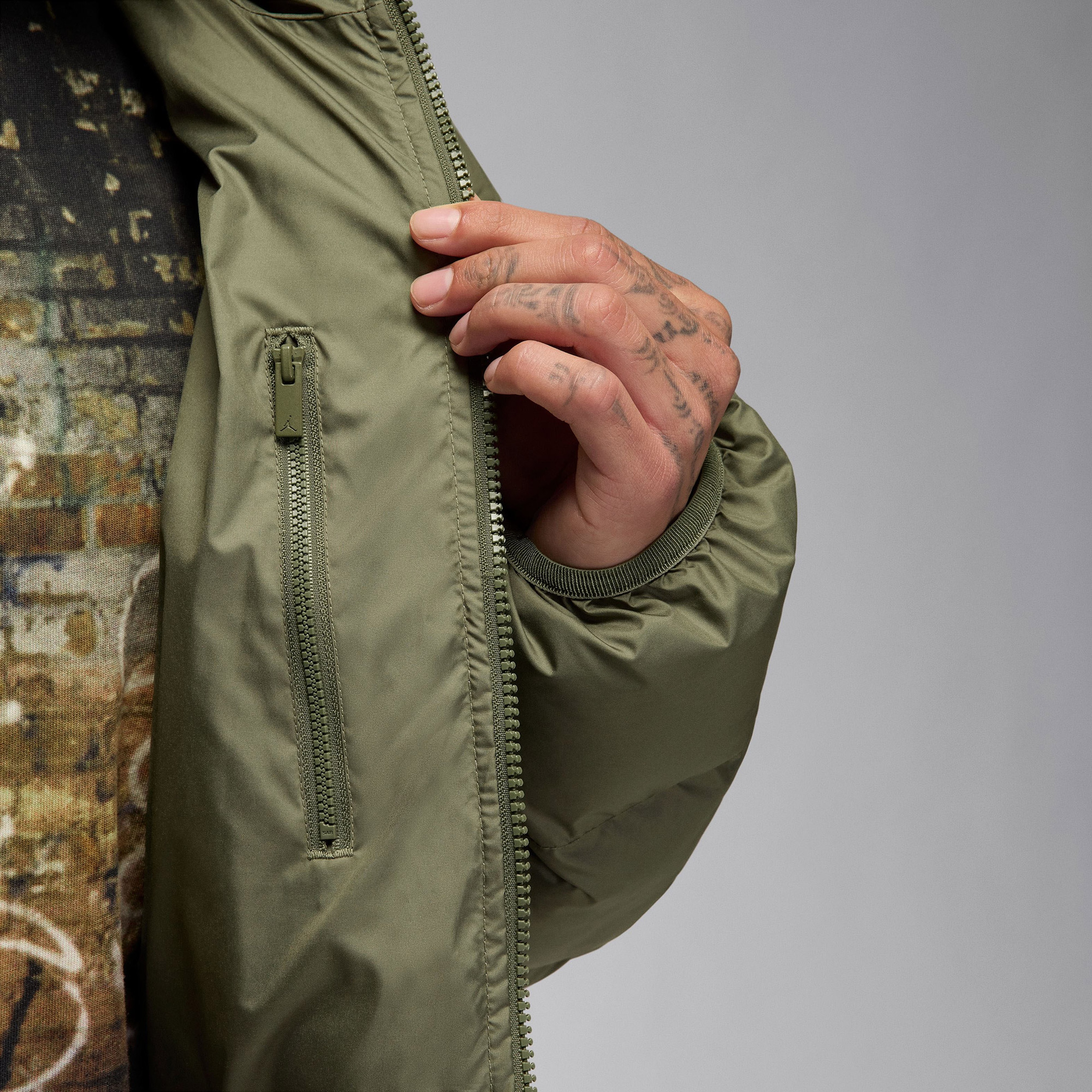 Jordan Brooklyn Puffer Erkek Yeşil Mont