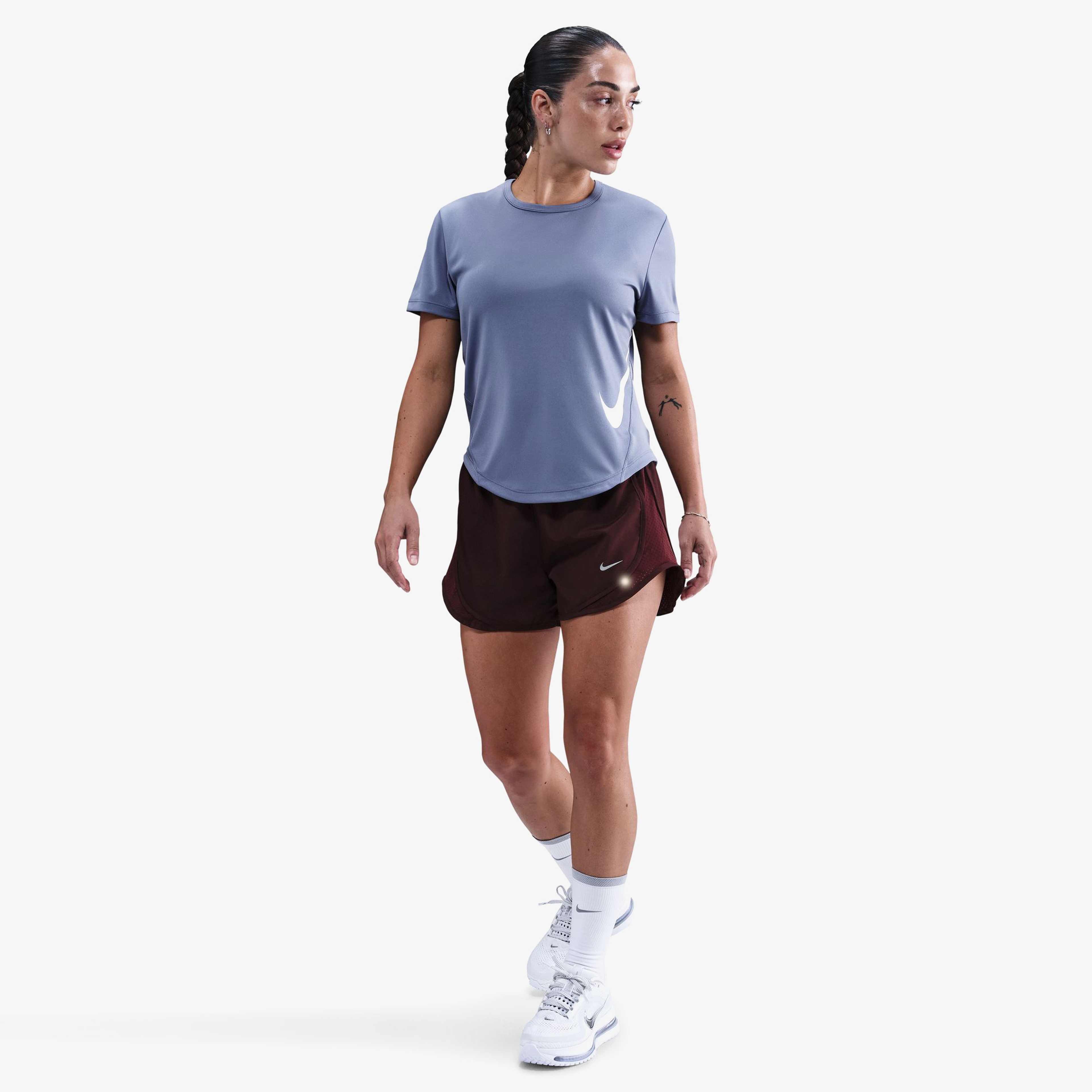 Nike Tempo Swoosh Run Kadın Mavi Koşu T-Shirt