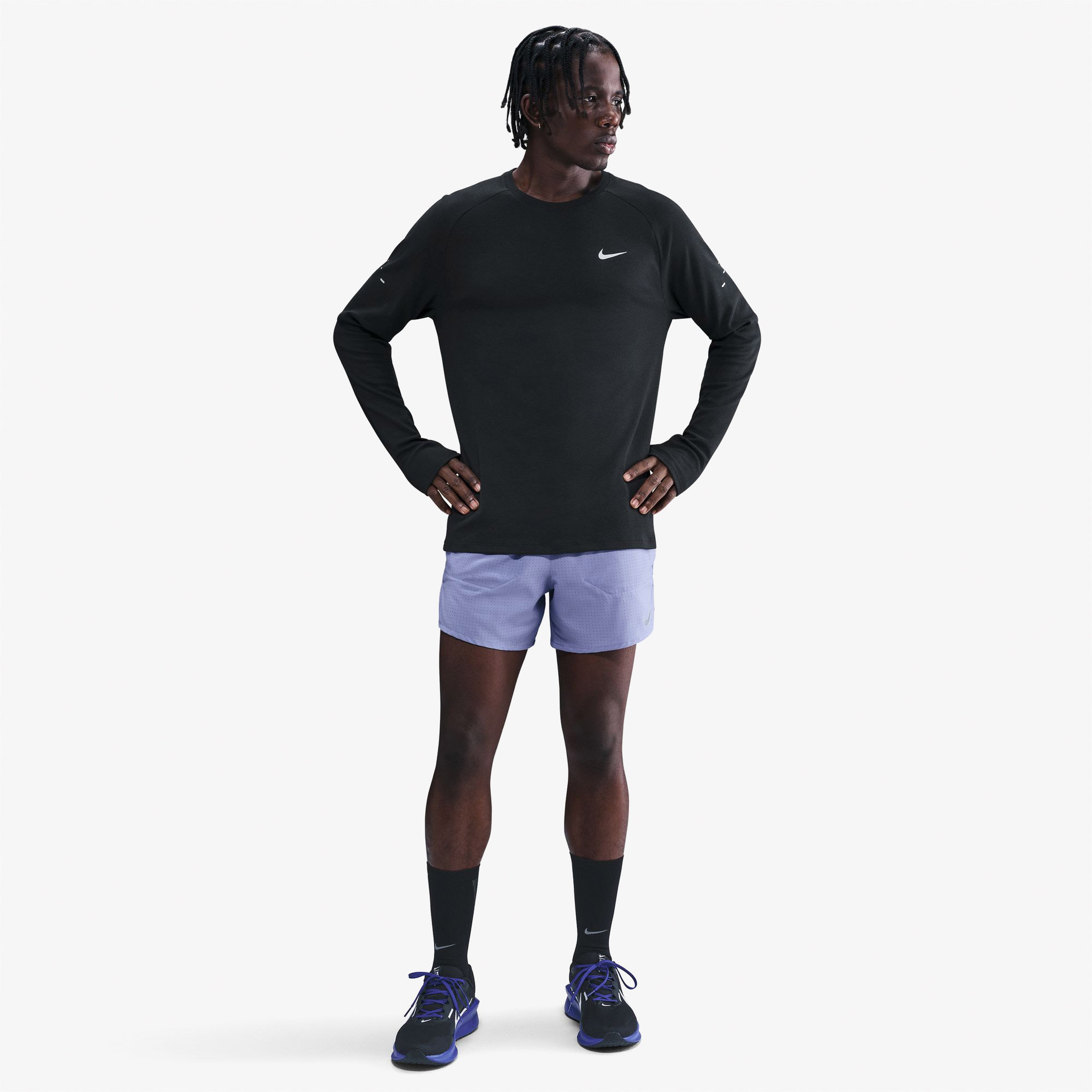 Nike Stride Erkek Siyah Koşu T-Shirt
