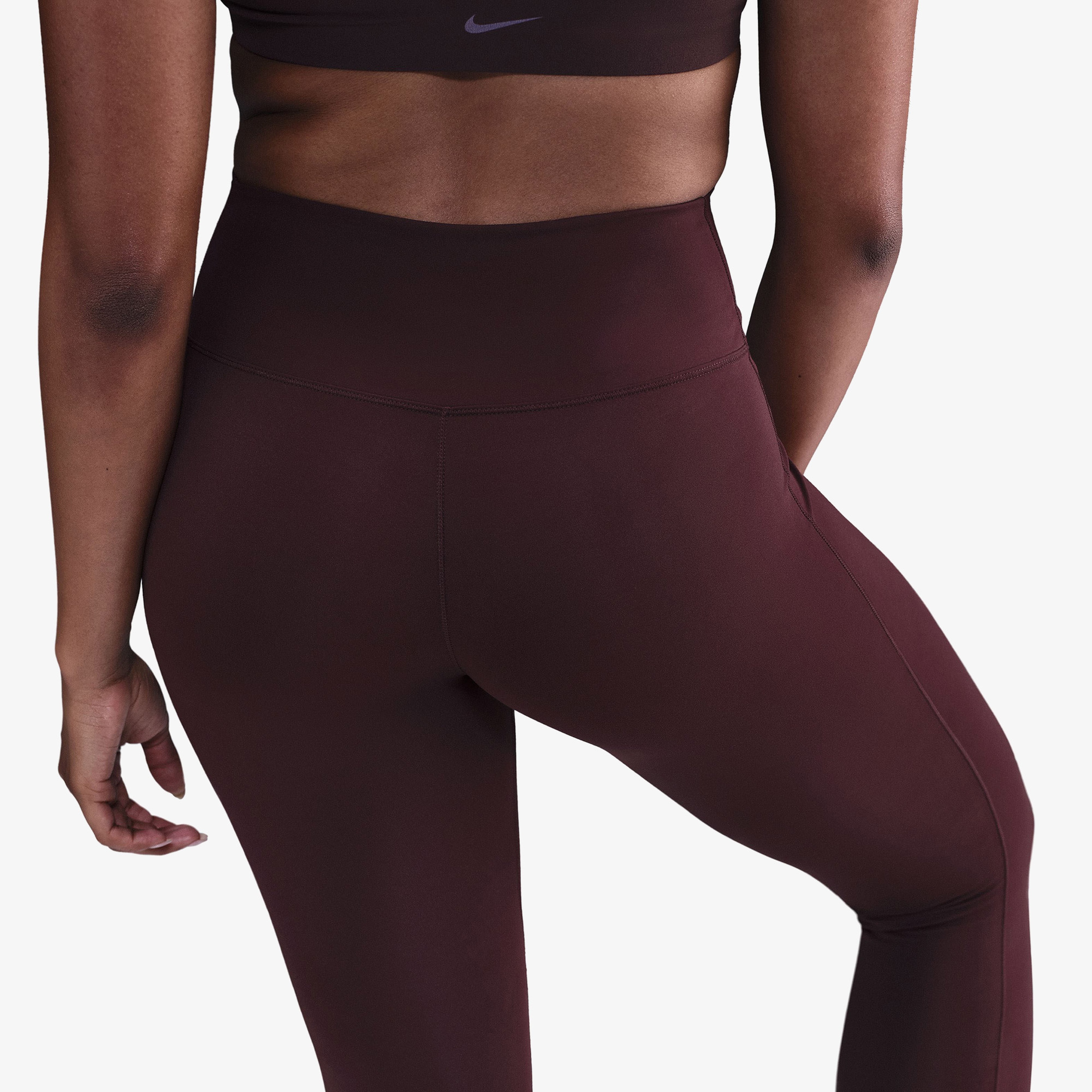 Nike One Seamless Front Kadın Bordo Antrenman Tayt