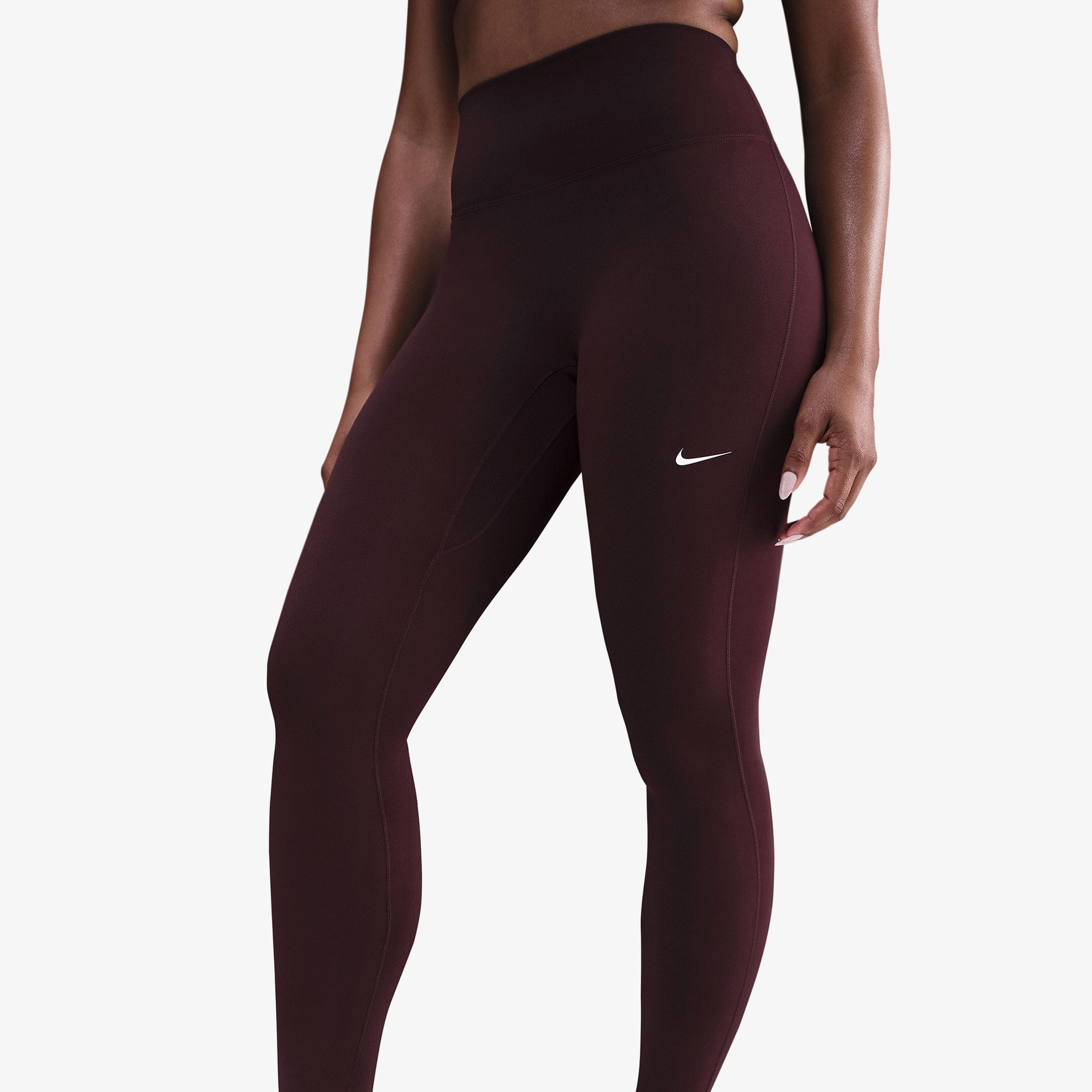 Nike One Seamless Front Kadın Bordo Antrenman Tayt