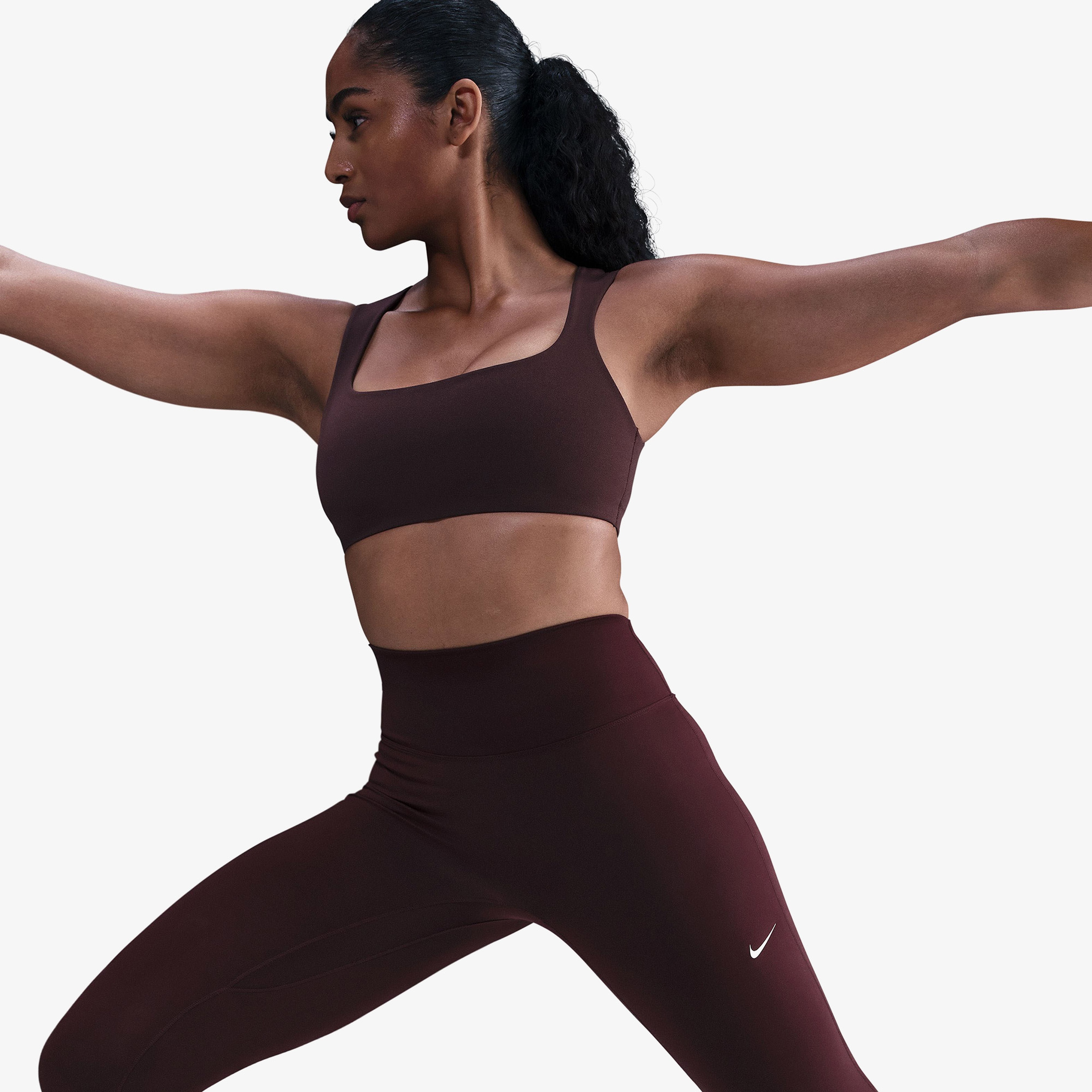 Nike One Seamless Front Kadın Bordo Antrenman Tayt
