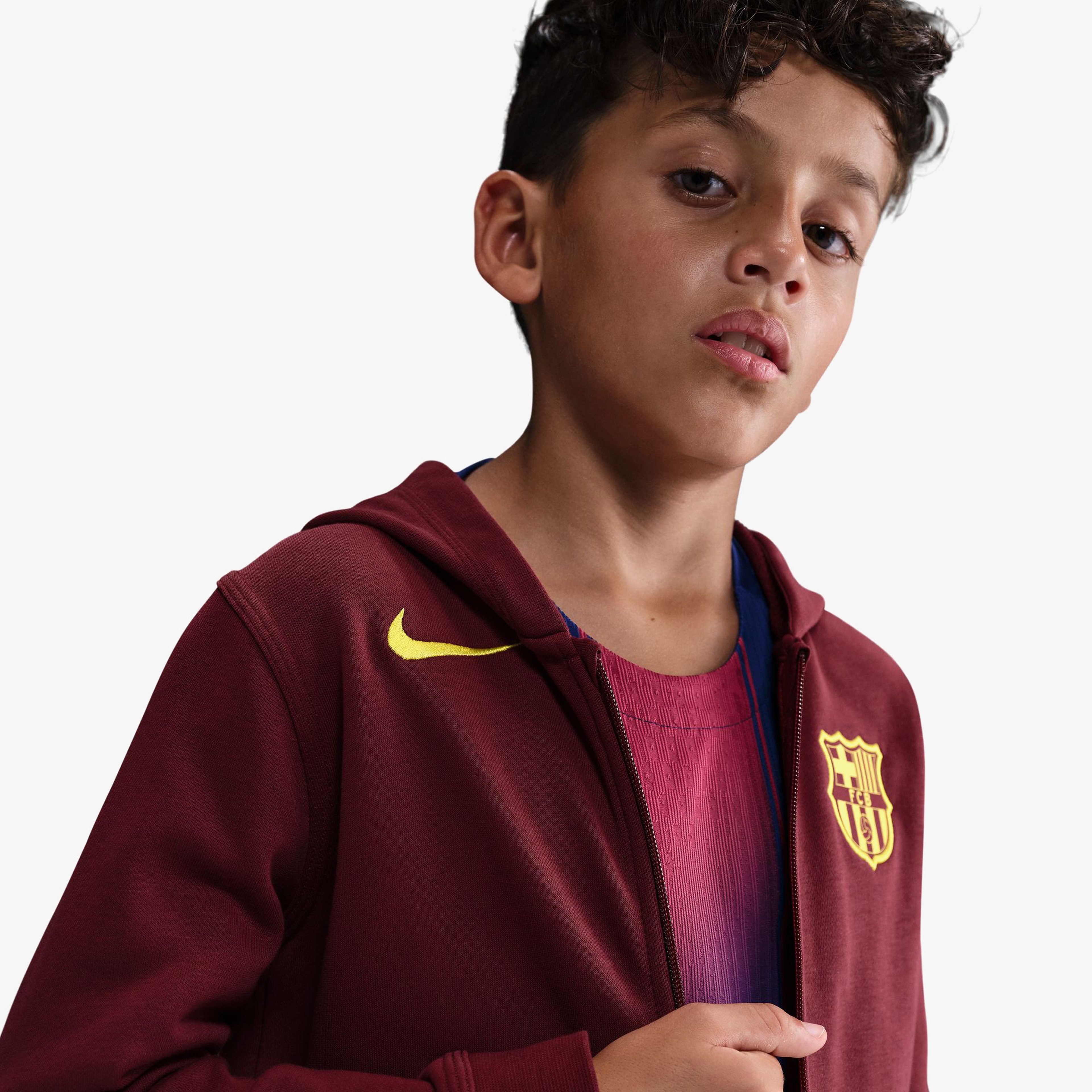 Nike FC Barcelona SE Çocuk Kırmızı Futbol Sweatshirt