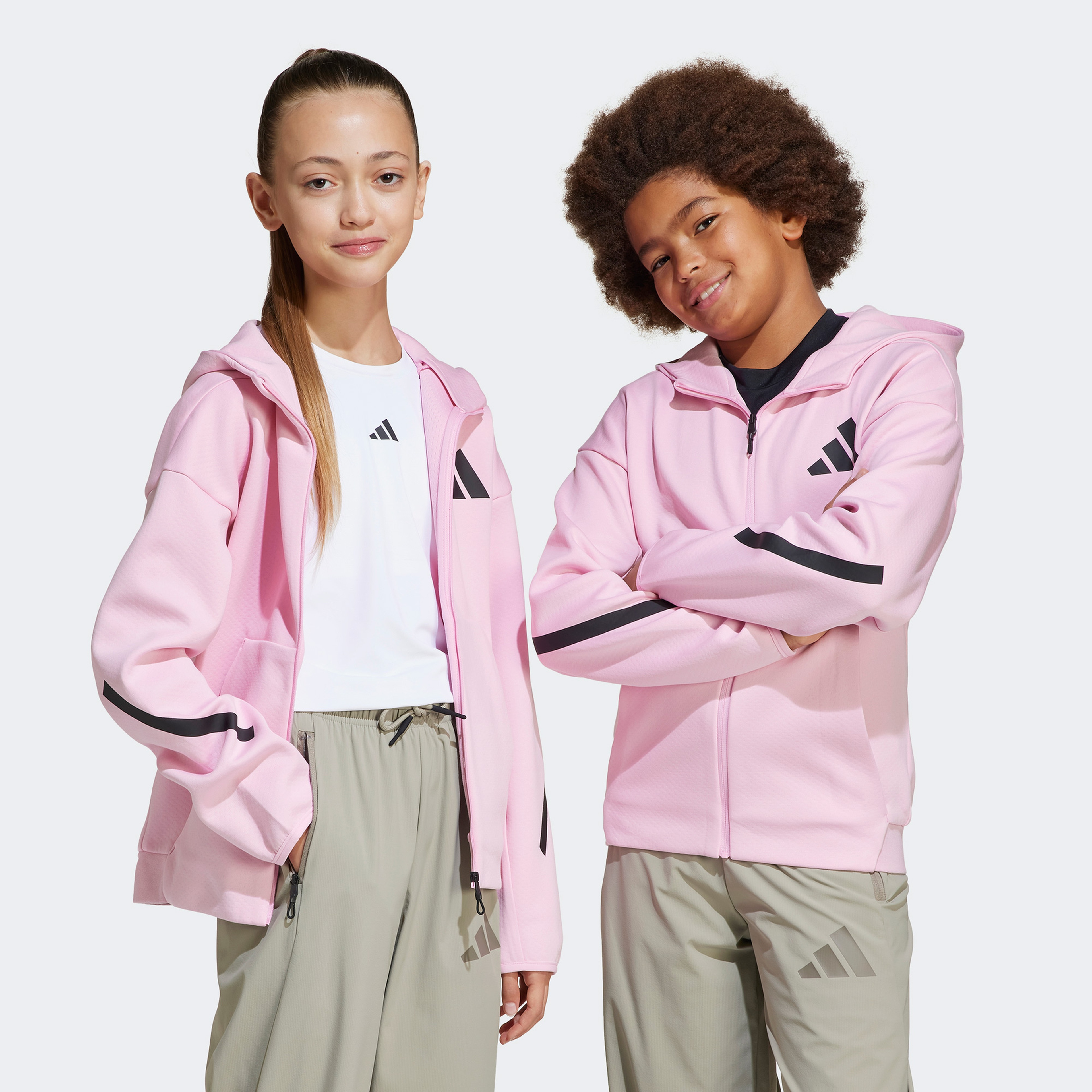 adidas Z.N.E. Full-Zip Genç Çocuk Pembe Eşofman Üstü