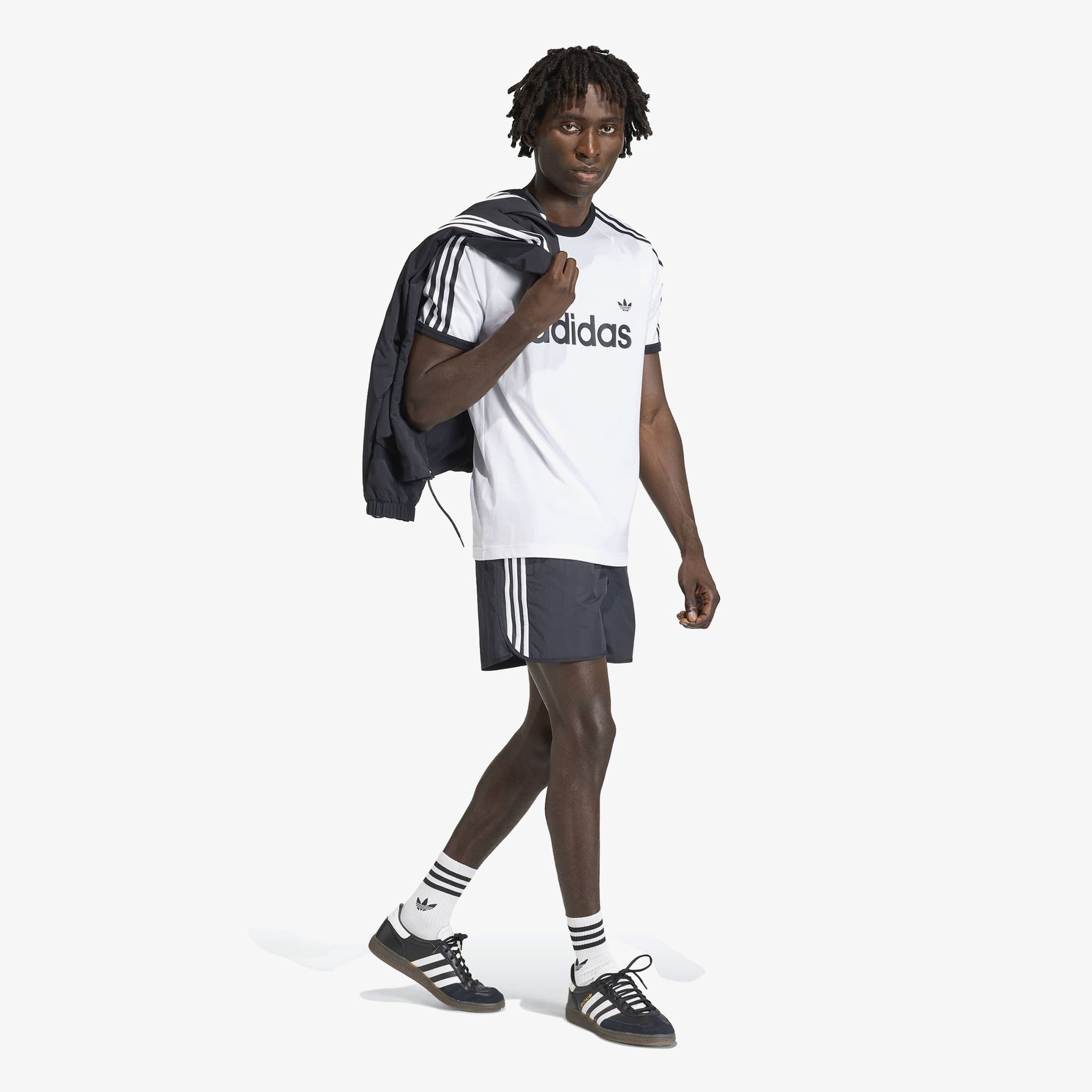 adidas 3S Ringer Erkek Beyaz T-Shirt