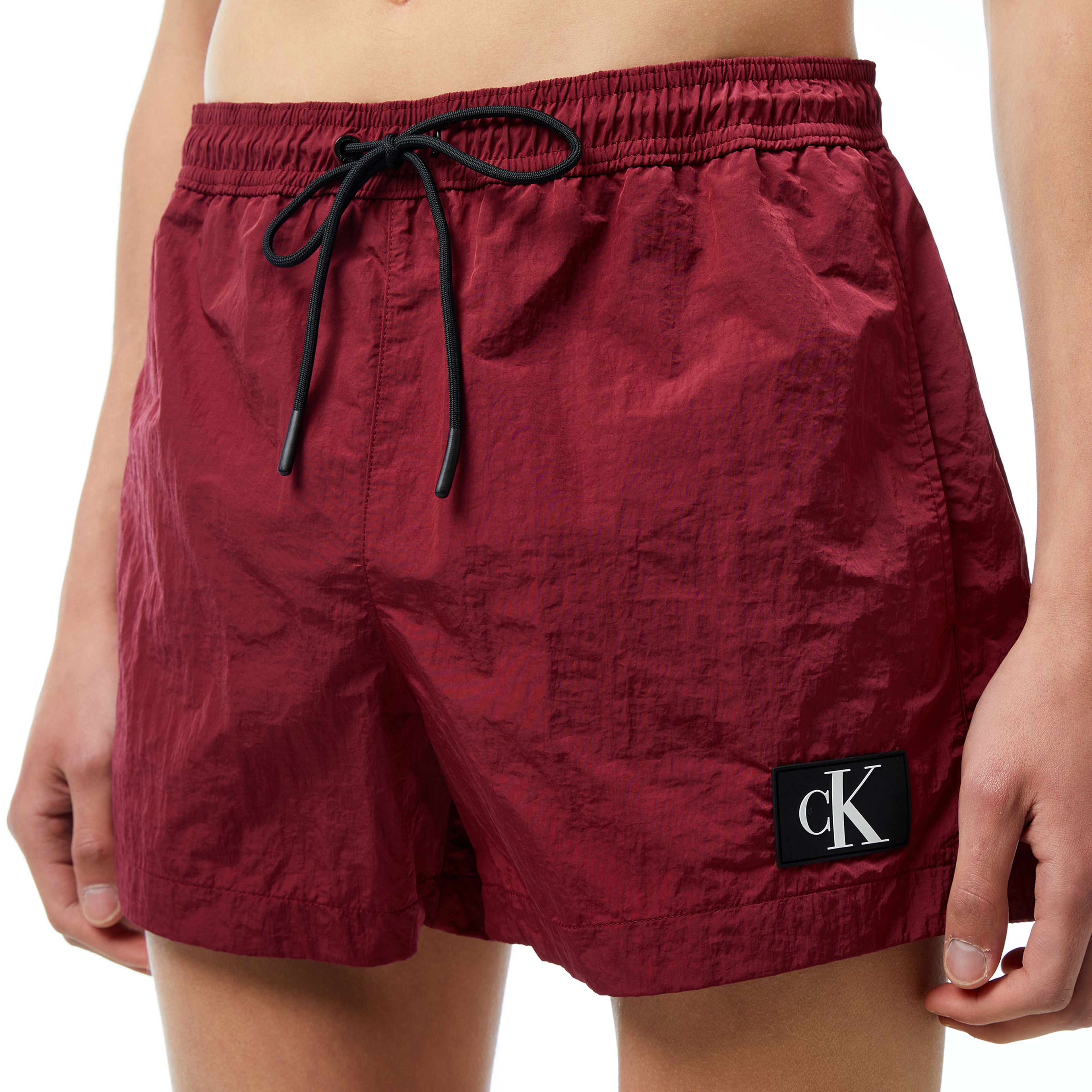 Calvin Klein Monogram Naylon Erkek Kırmızı Mayo Şort