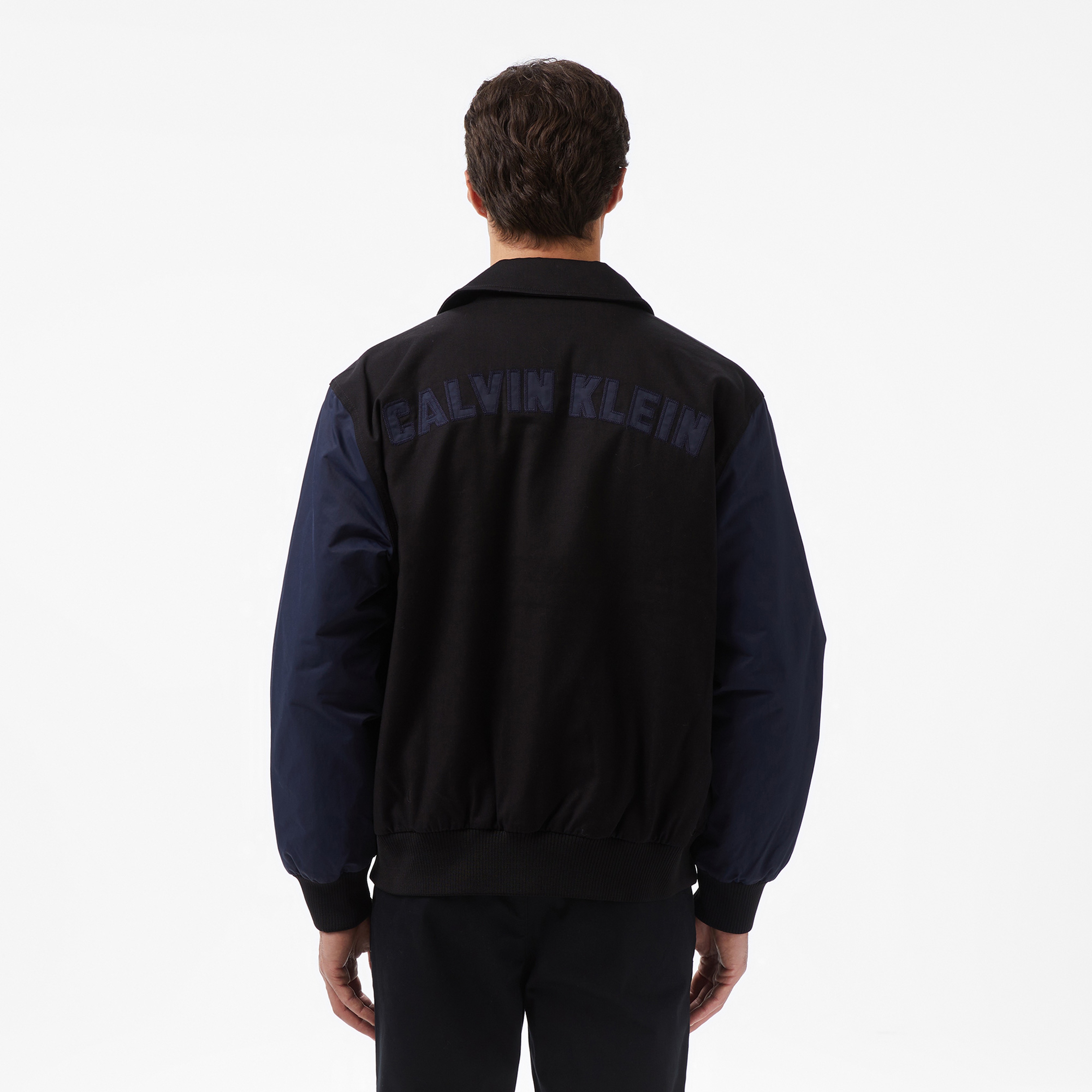Calvin Klein Cotton Nylon Varisty Bomber Erkek Siyah Mont