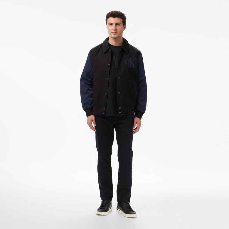 Calvin Klein Cotton Nylon Varisty Bomber Erkek Siyah Mont