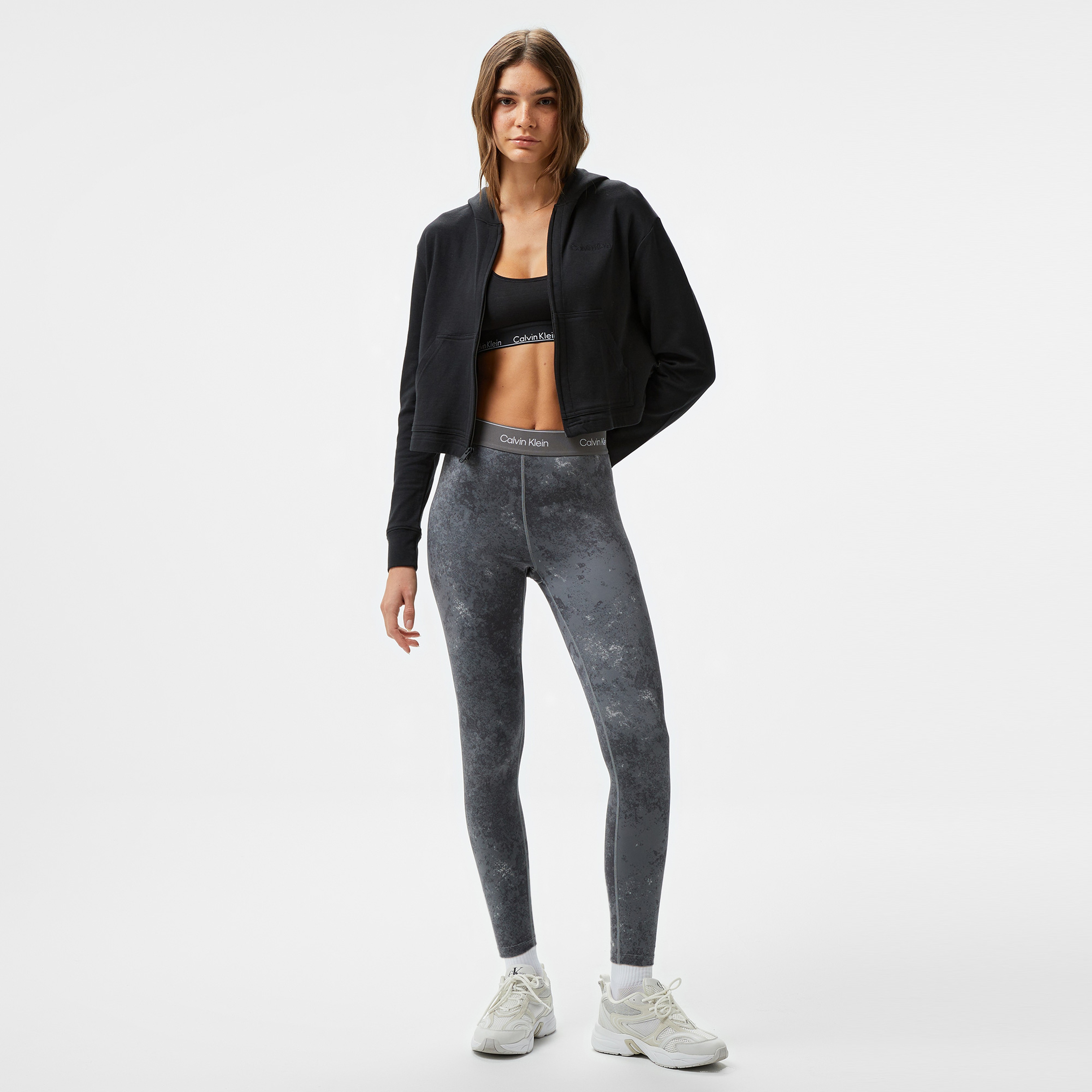 Calvin Klein High Rise Kadın Gri Tayt