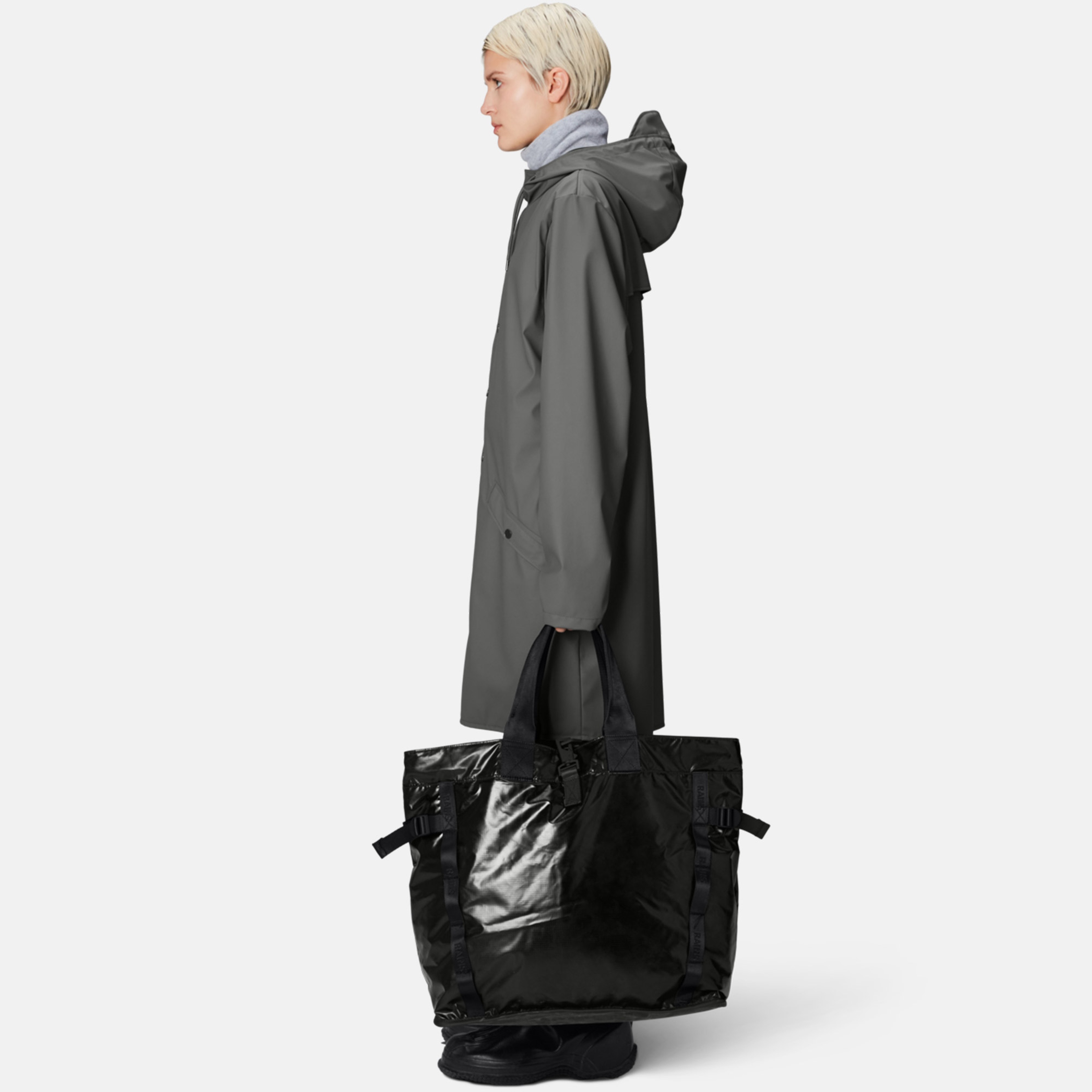 Rains Sibu Shopper Bag W3 Unisex Siyah Kol Çantası