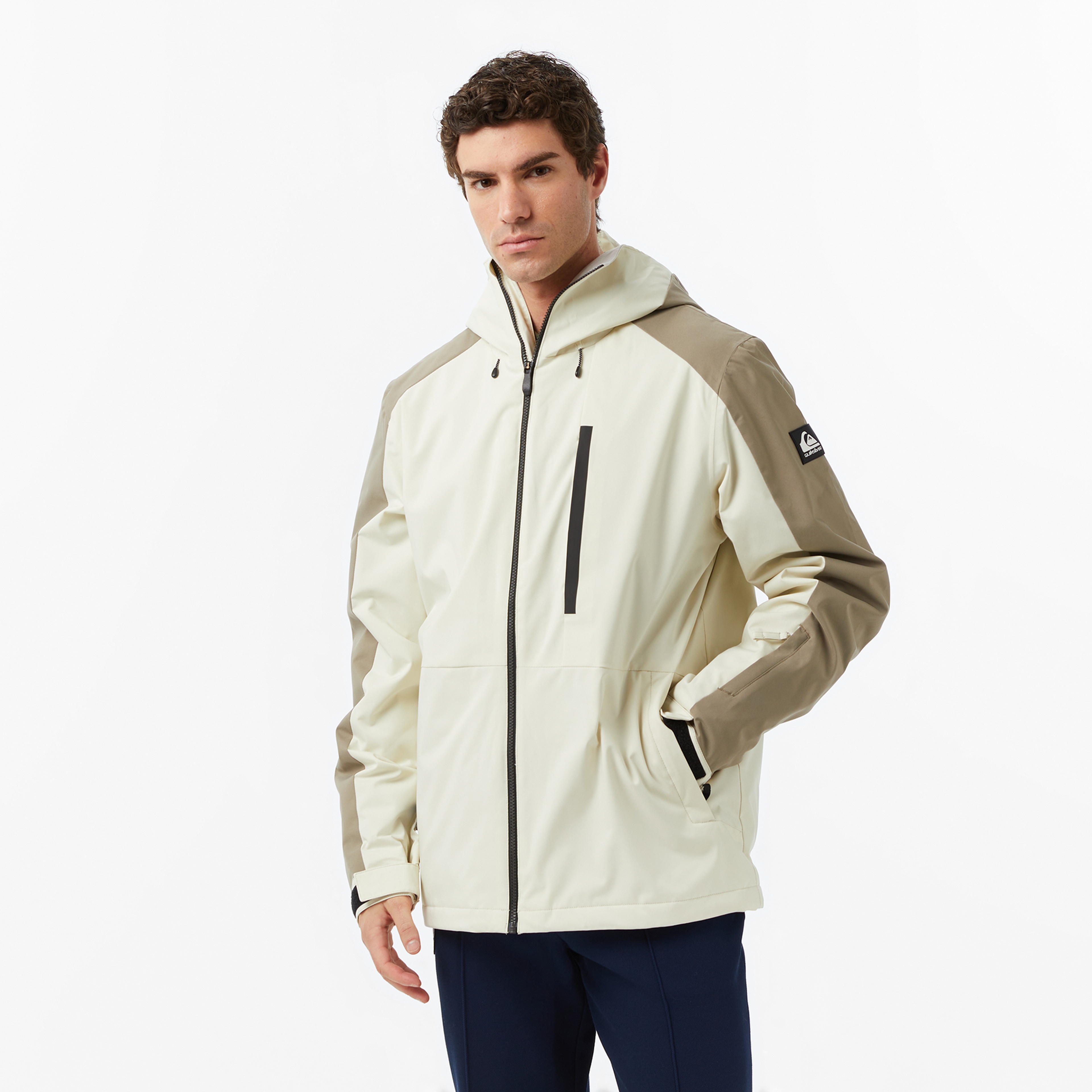 Quiksilver Mission Block Erkek Krem Kayak Montu