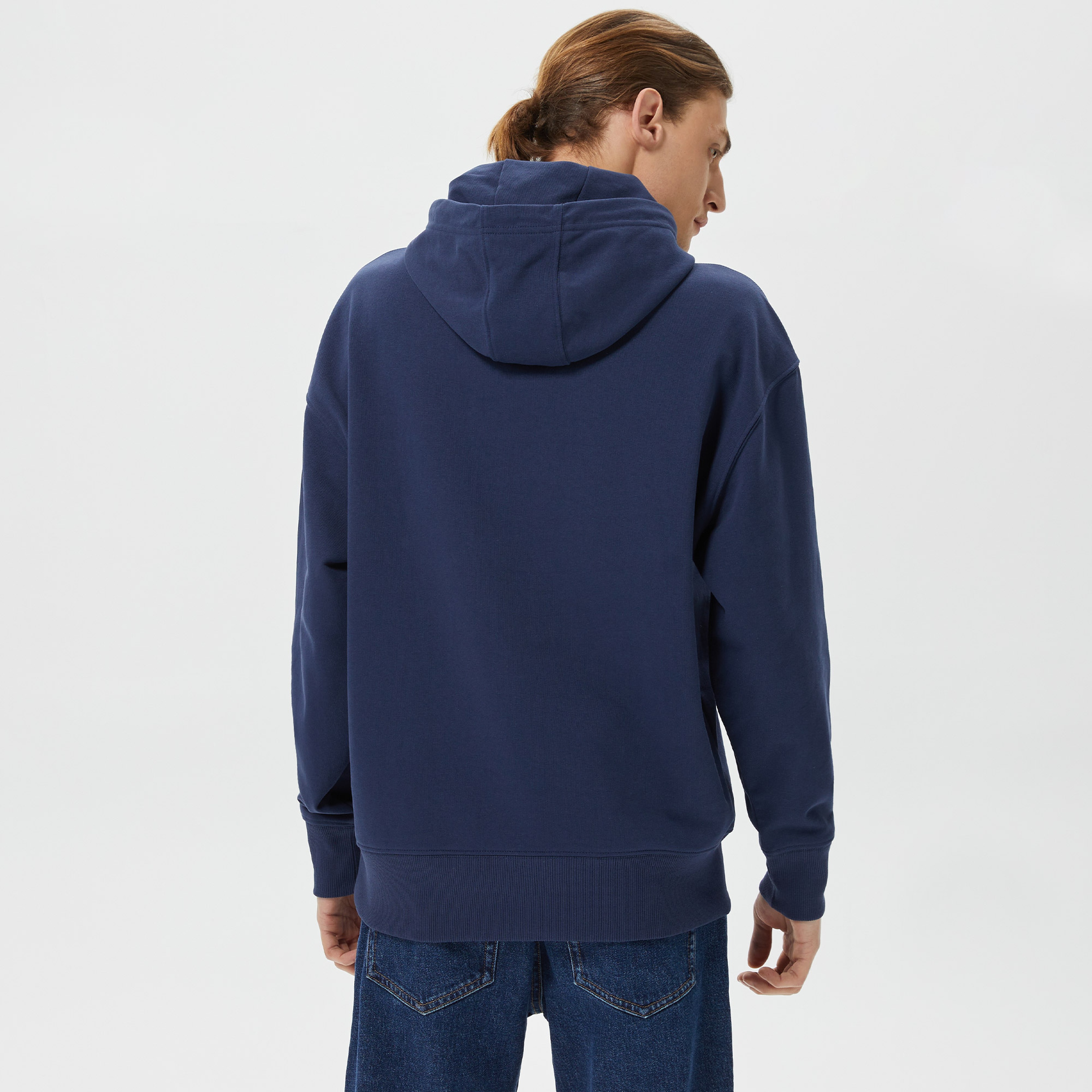 Tommy Jeans Relaxed Signature Erkek Mavi Sweatshirt