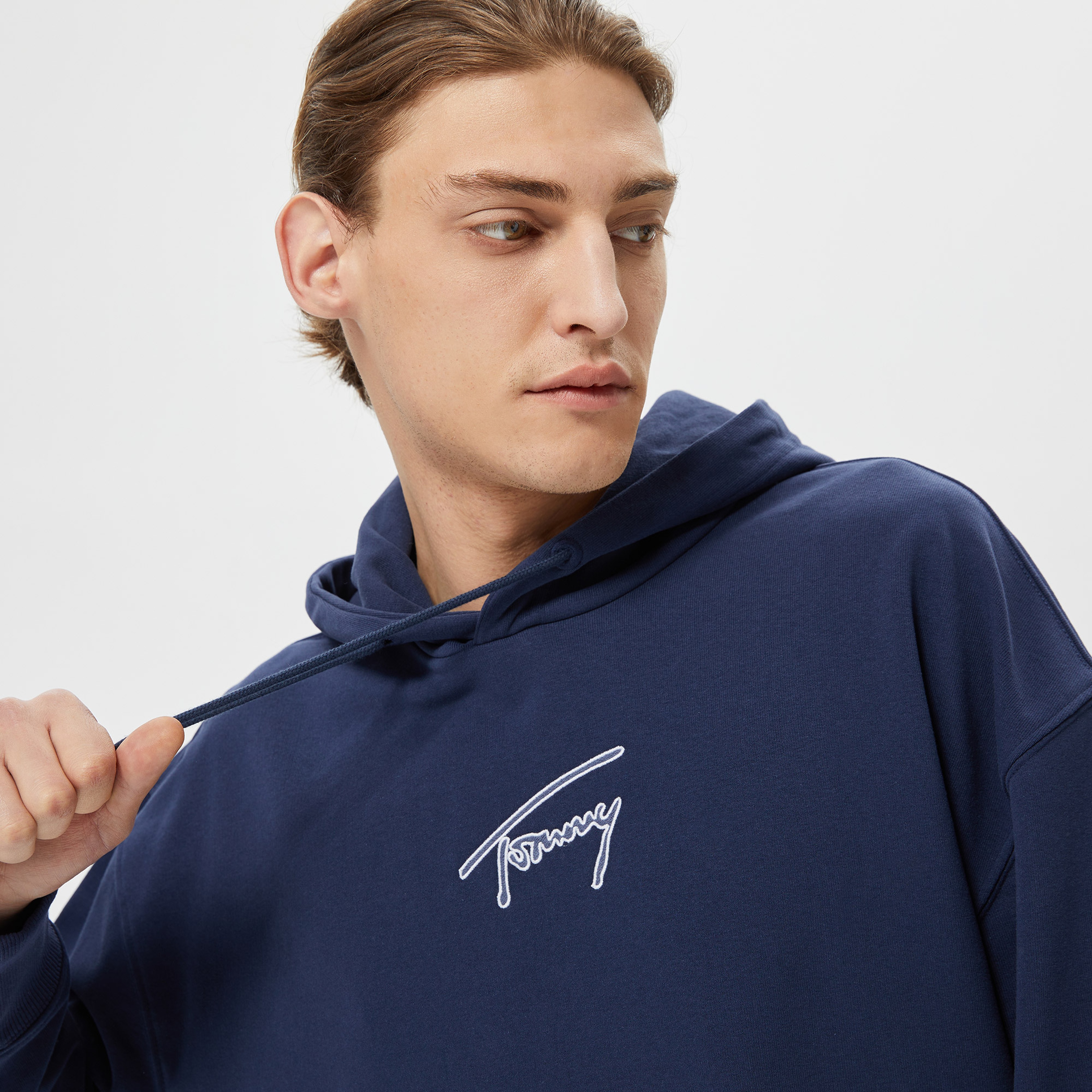 Tommy Jeans Relaxed Signature Erkek Mavi Sweatshirt
