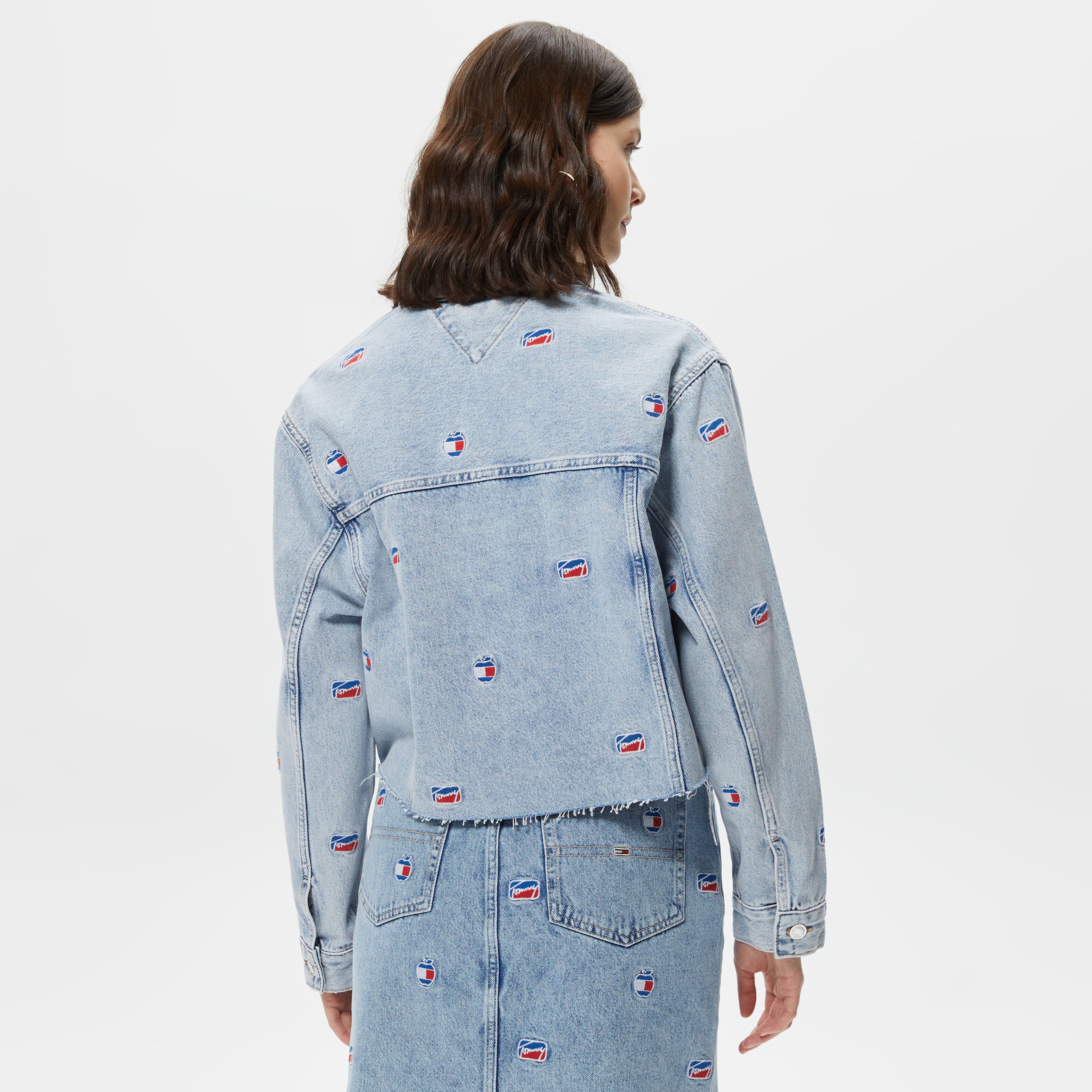 Tommy Hilfiger Oversize Cropped Kadın Lacivert Ceket