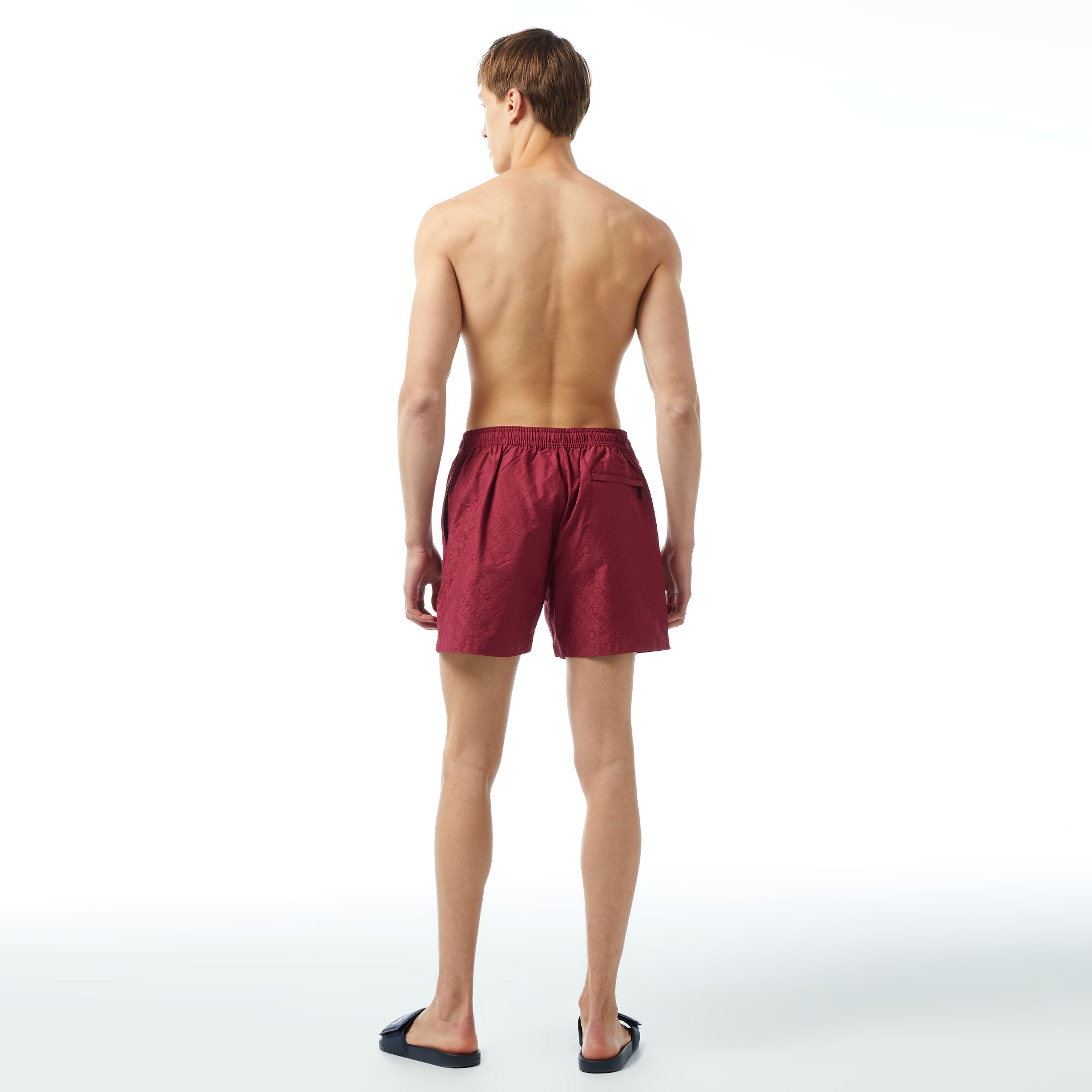 Calvin Klein Black Jacquard Erkek Kırmızı Mayo Şort