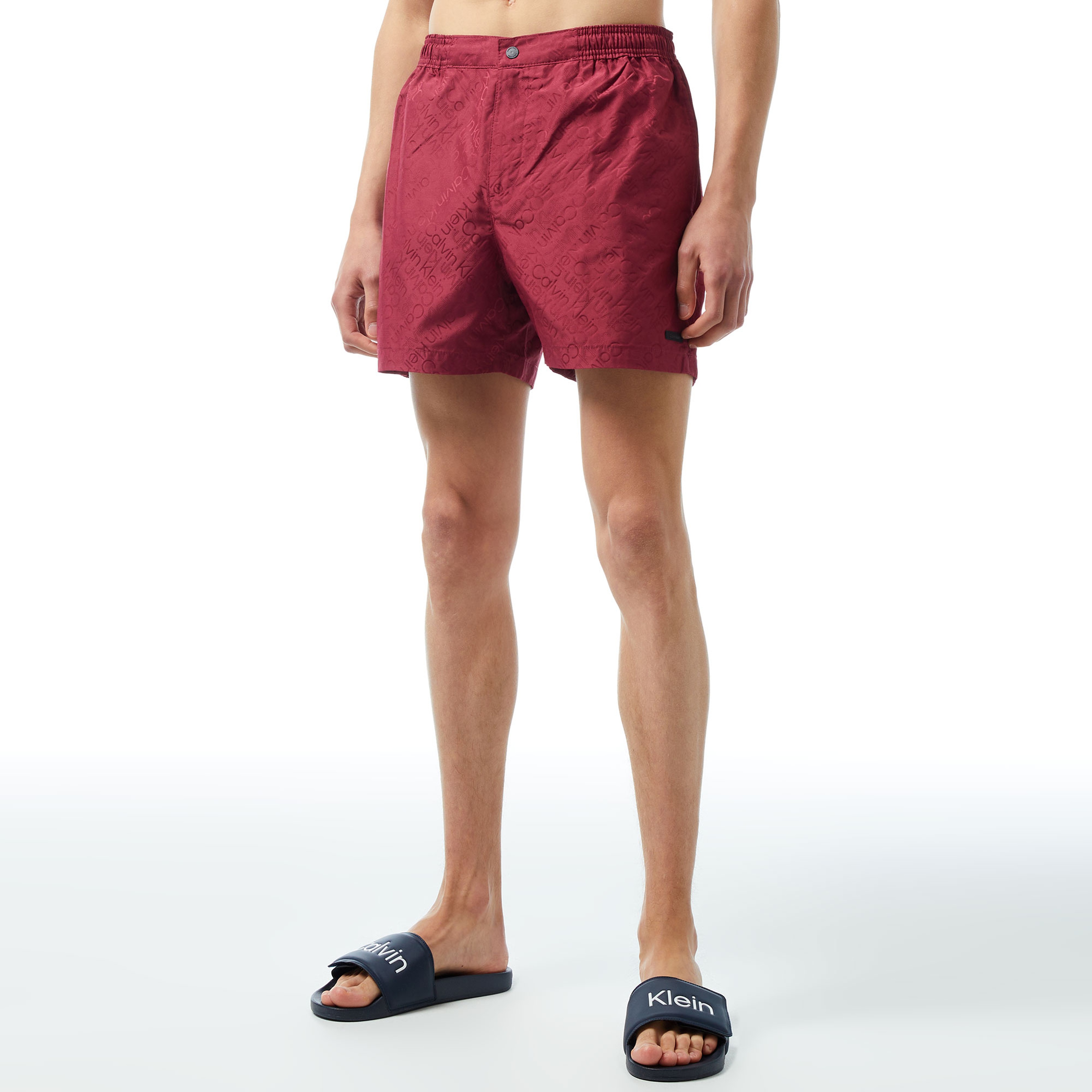 Calvin Klein Black Jacquard Erkek Kırmızı Mayo Şort