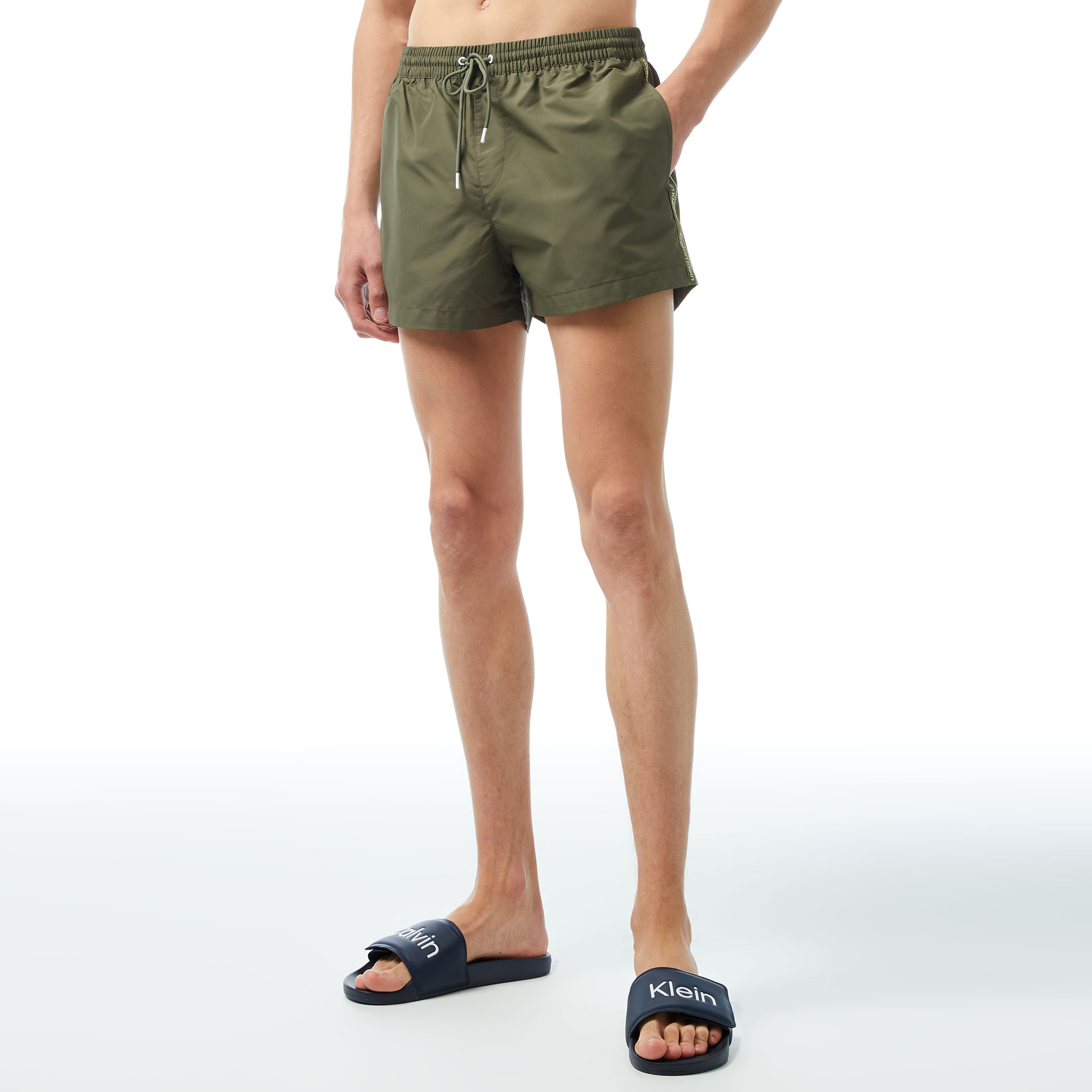 Calvin Klein Core Logo Tape Erkek Yeşil Mayo Şort