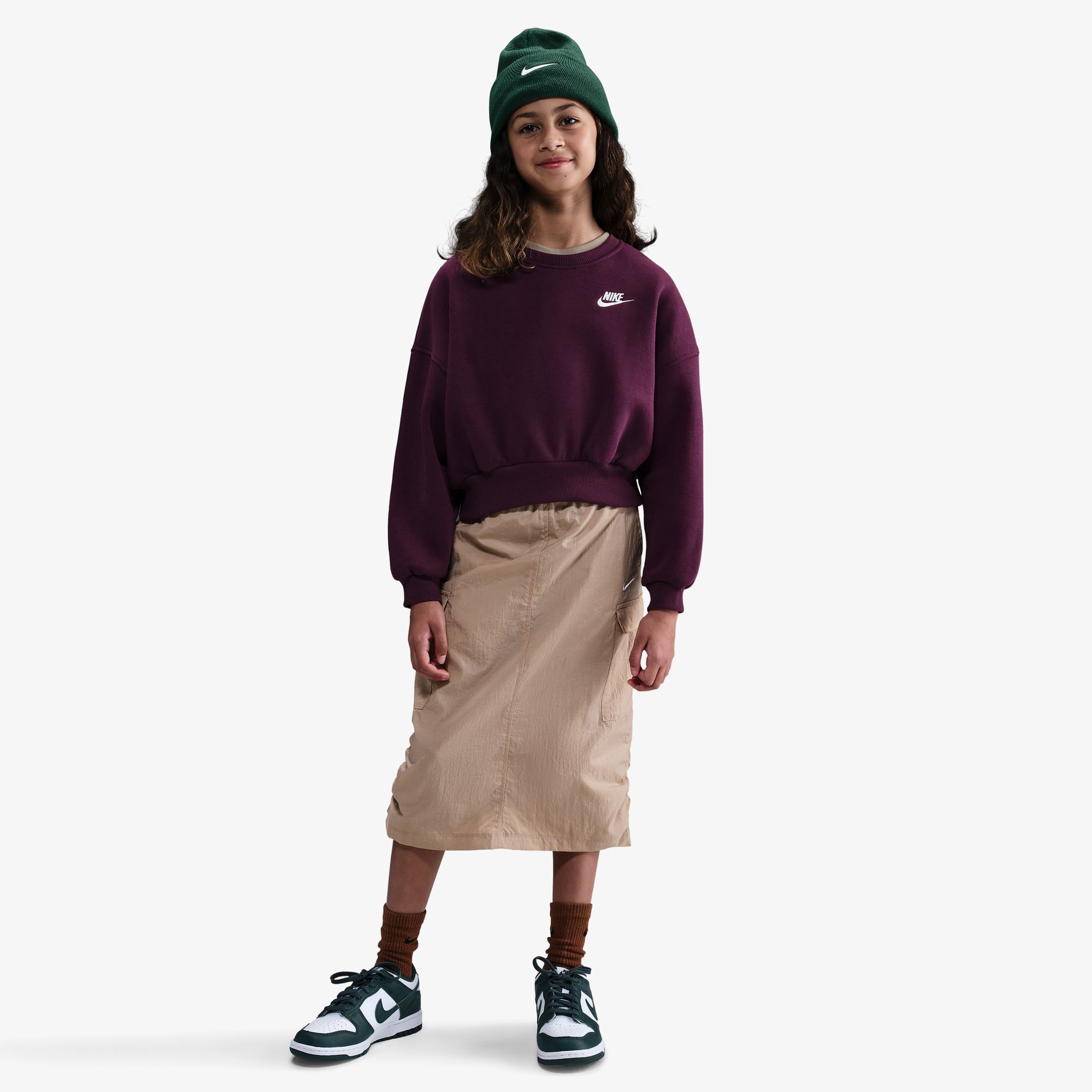 Nike Sportswear Club Fleece Çocuk Bordo Sweatshirt