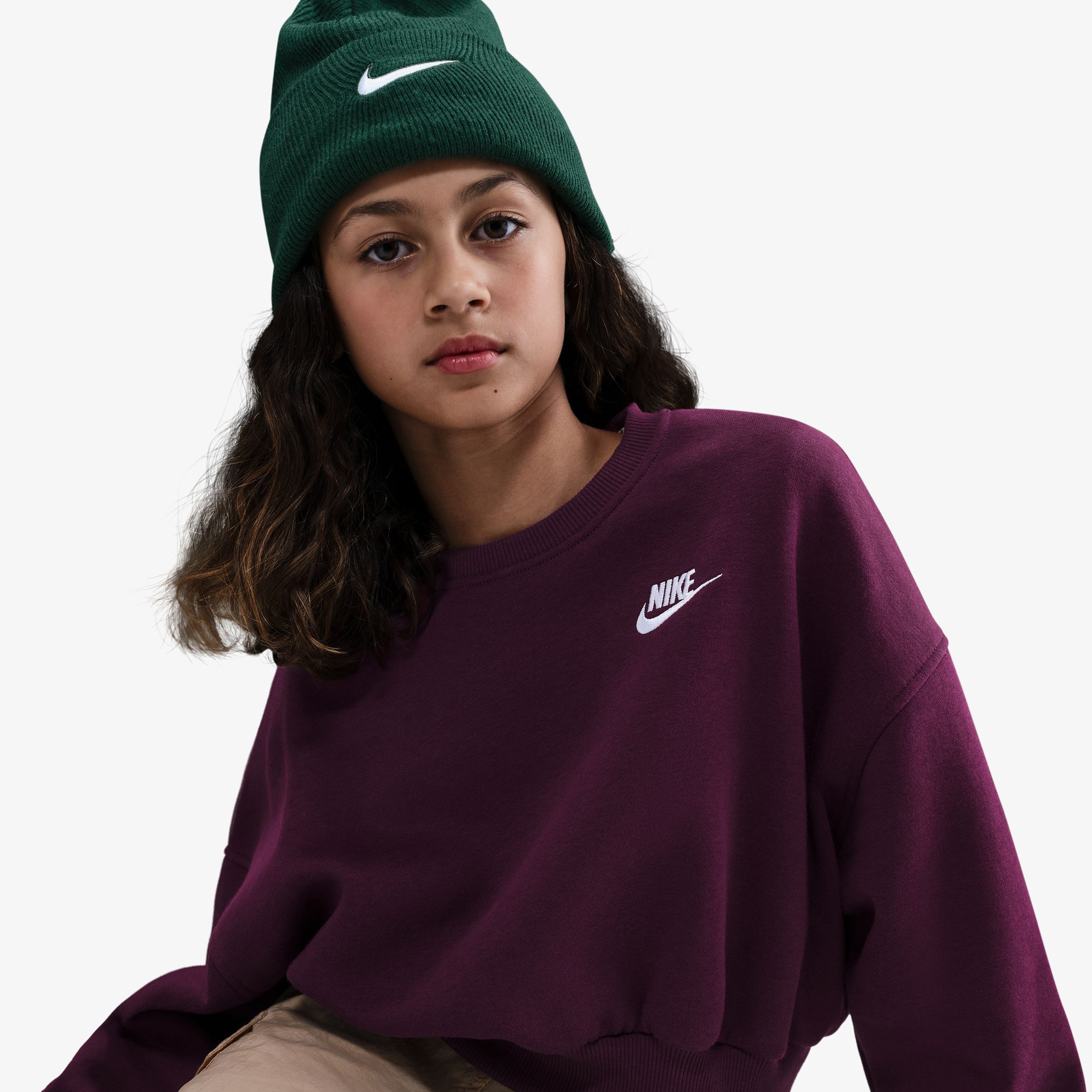 Nike Sportswear Club Fleece Çocuk Bordo Sweatshirt
