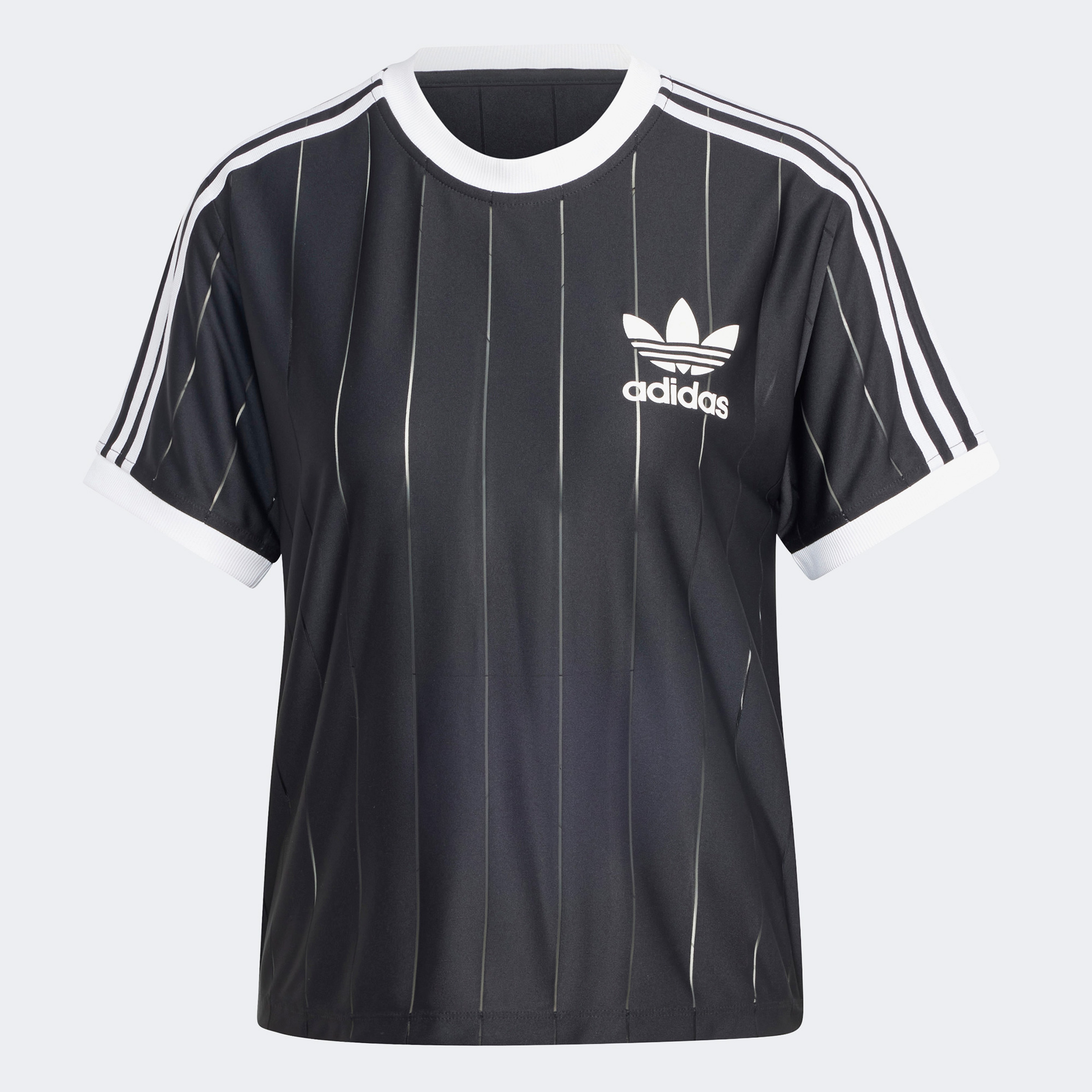 adidas Adicolor 3-Stripes Pinstripe Kadın Siyah T-Shirt