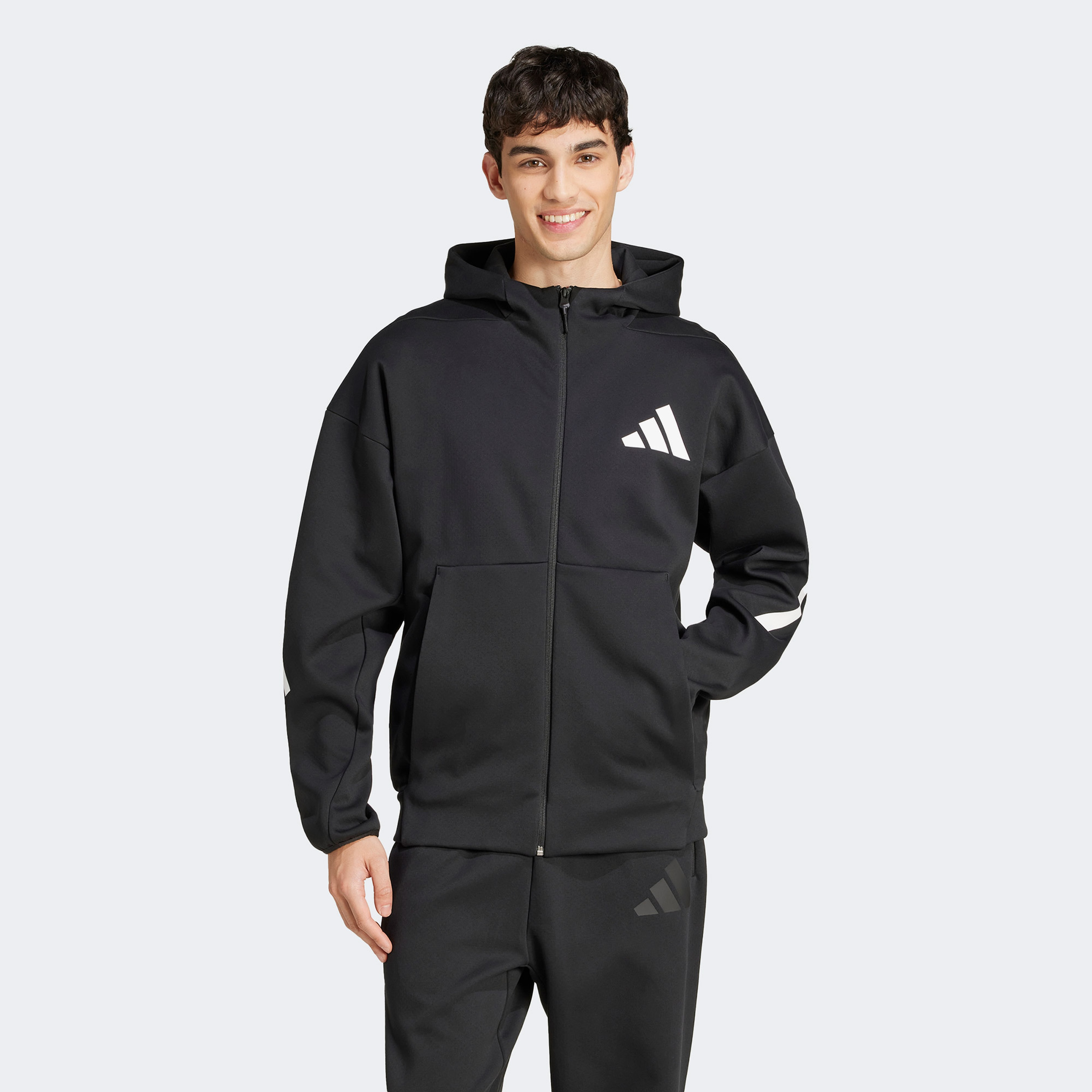 adidas Z.N.E. Full-Zip Erkek Siyah Eşofman Üstü