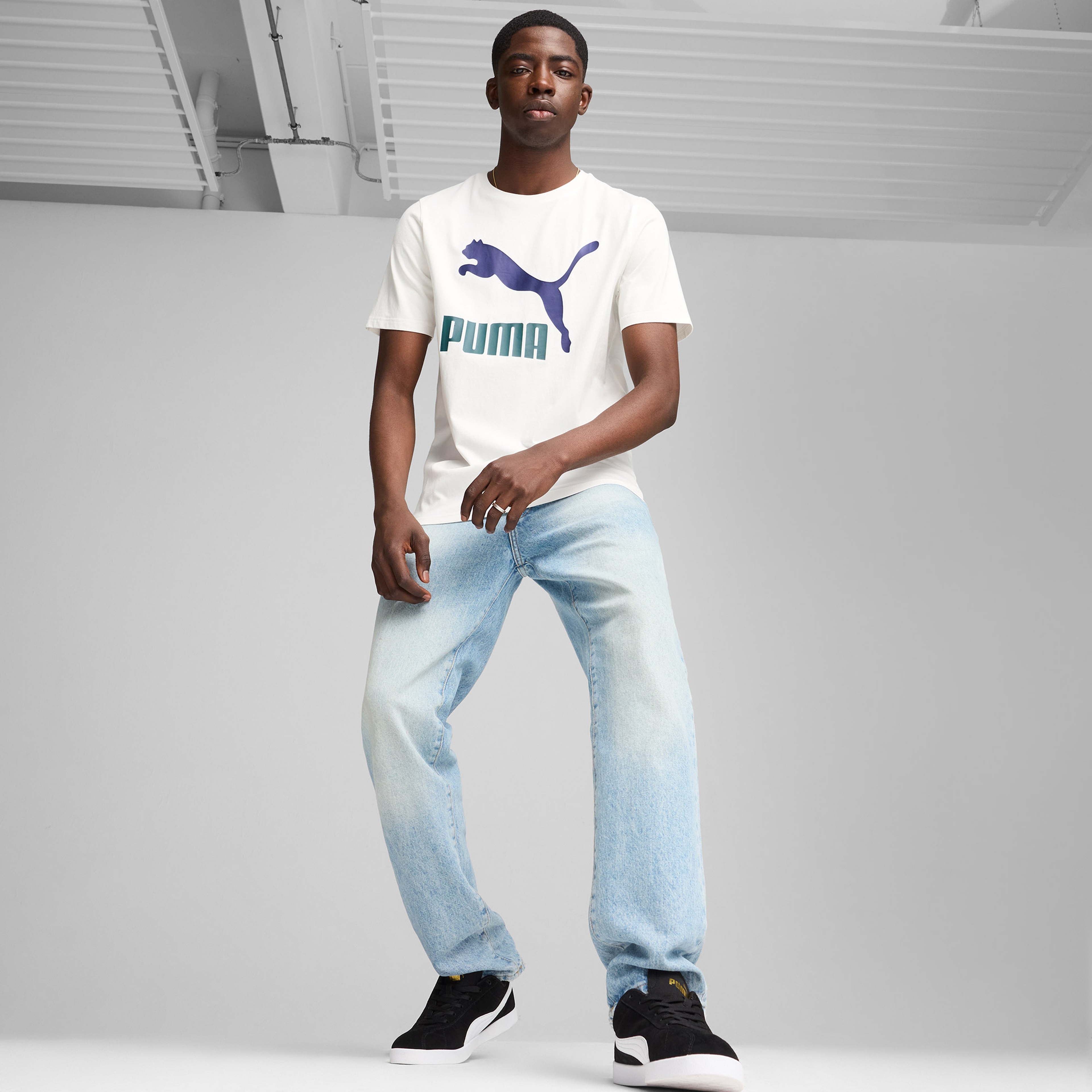 Puma Classics Logo Erkek Beyaz T-Shirt
