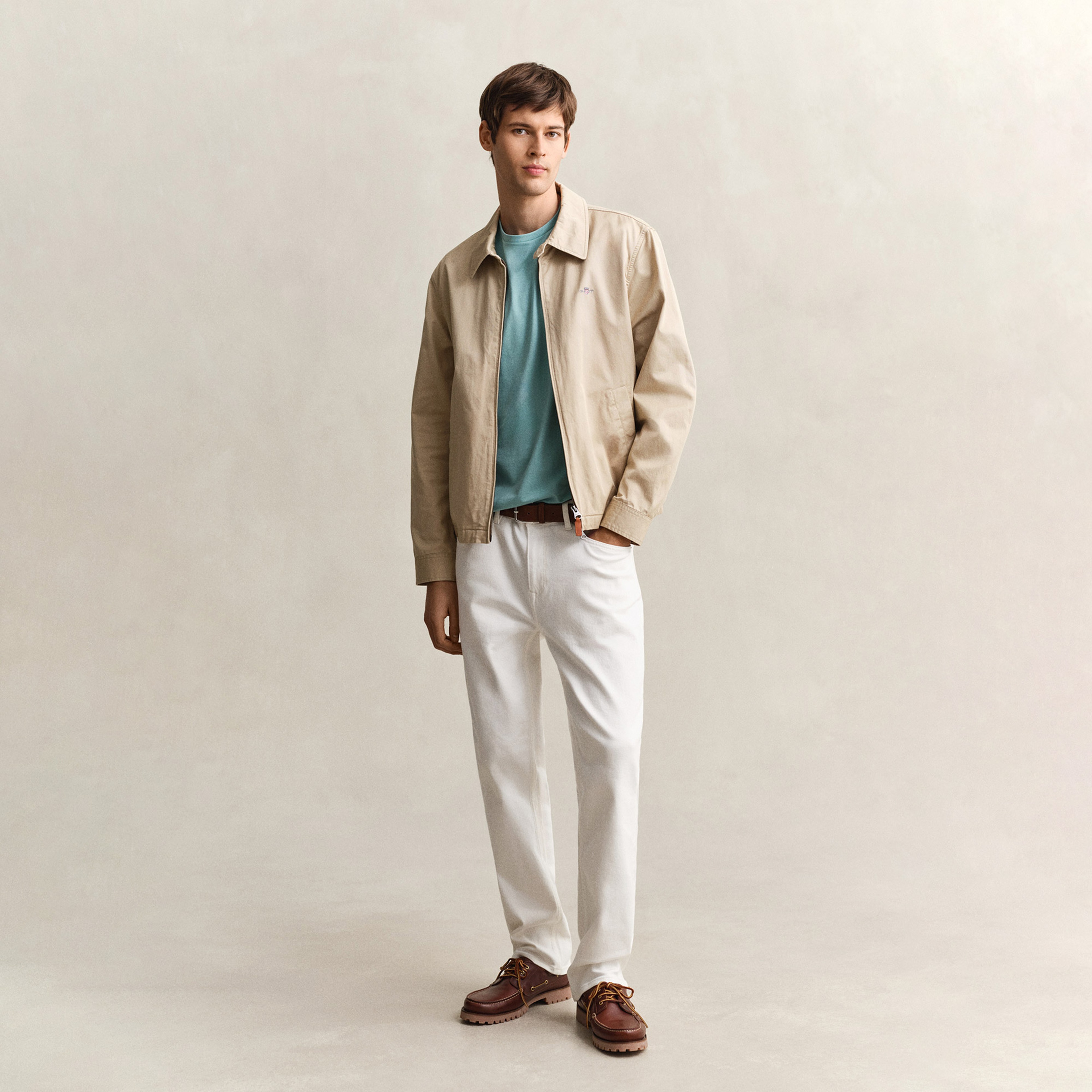 GANT Erkek Mavi Bisiklet Yaka Regular Fit Logolu T-Shirt