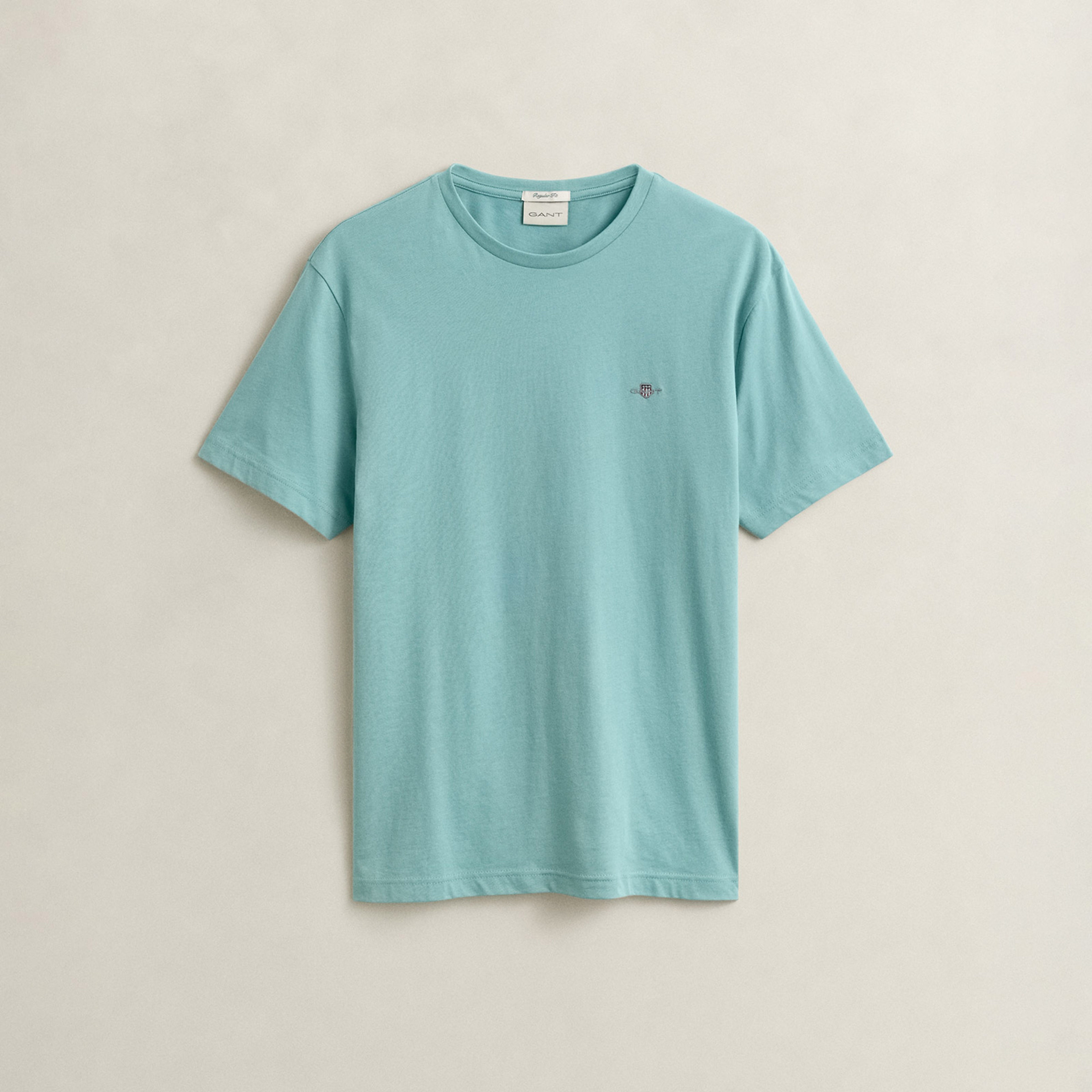 GANT Erkek Mavi Bisiklet Yaka Regular Fit Logolu T-Shirt
