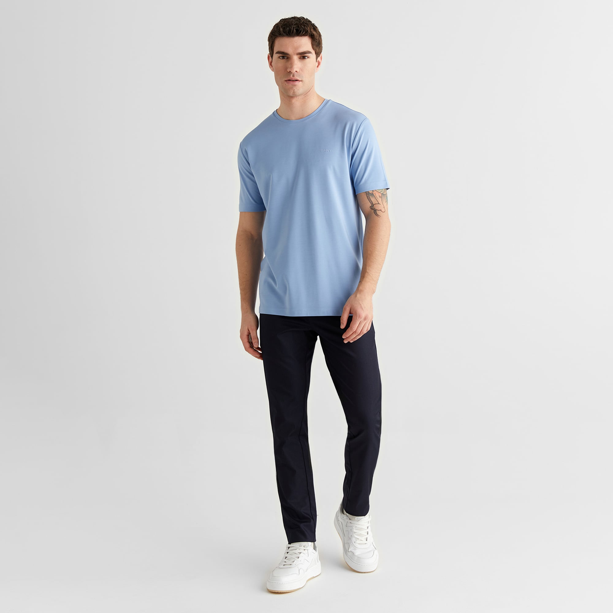 GANT Erkek Mavi Kısa Kollu T-Shirt