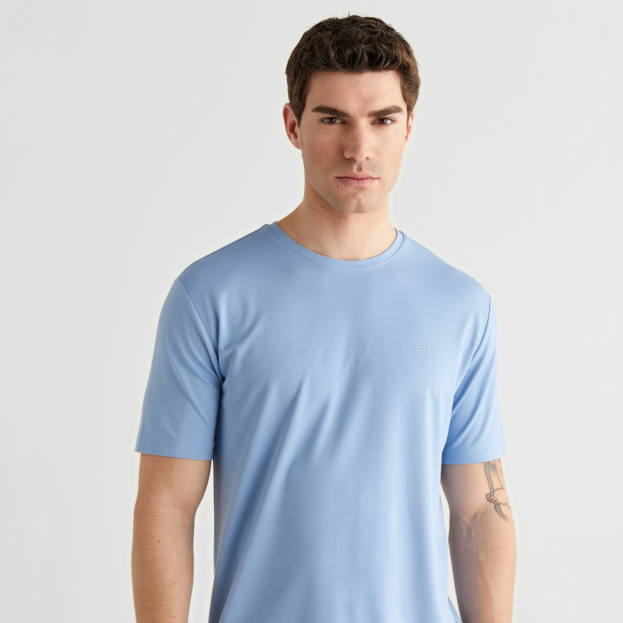 GANT Erkek Mavi Kısa Kollu T-Shirt