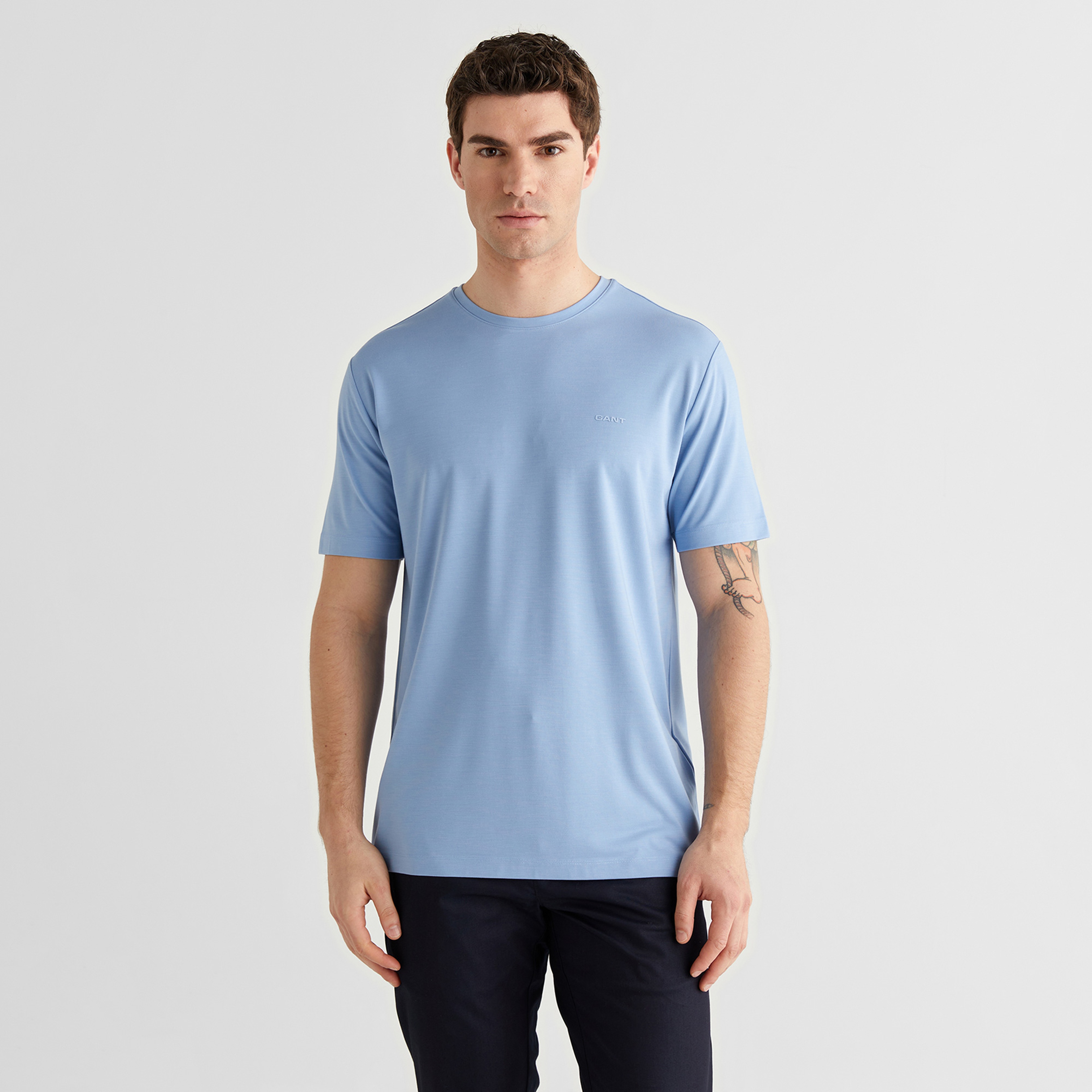 GANT Erkek Mavi Kısa Kollu T-Shirt