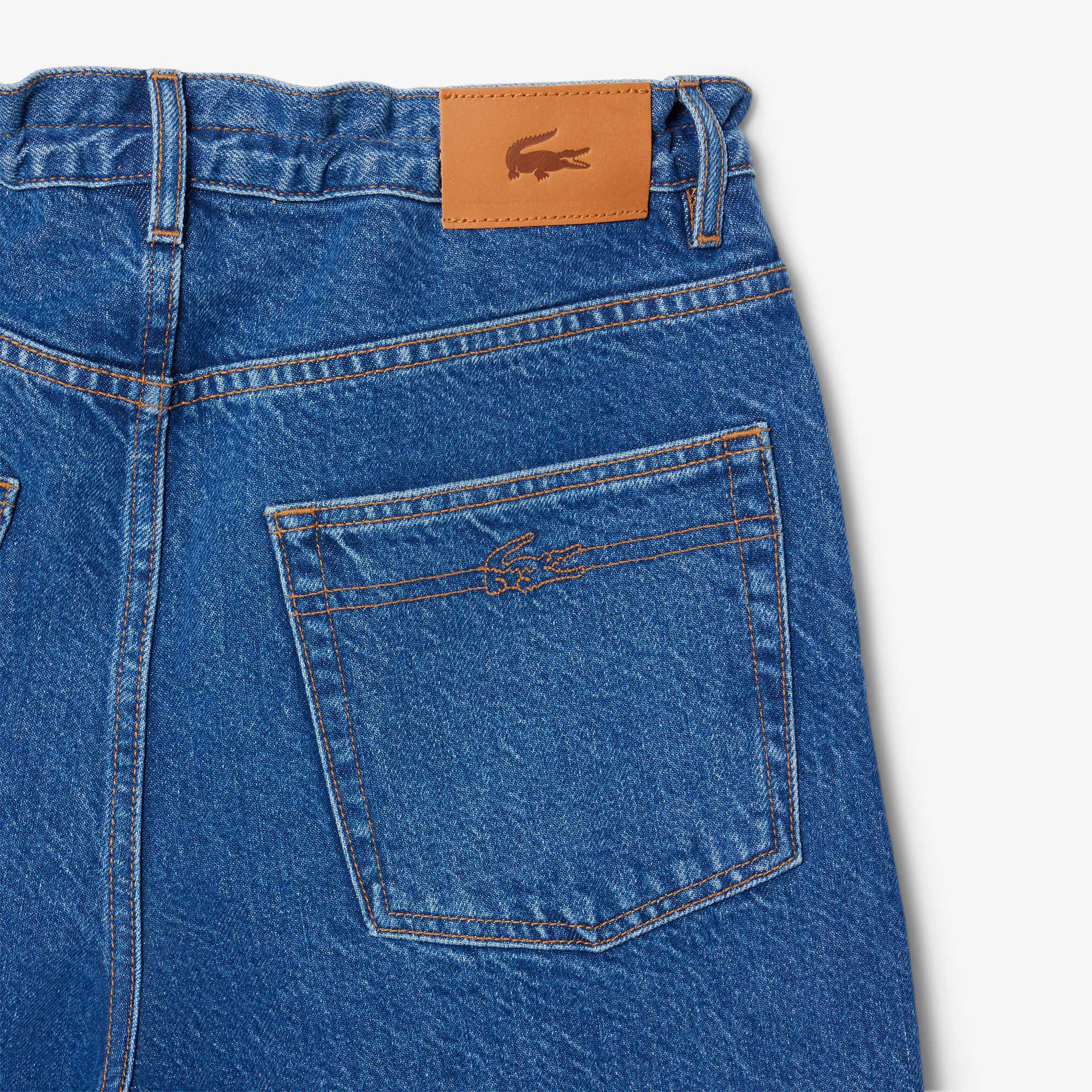 Lacoste Kadın Wide Leg Mavi Jean Pantolon