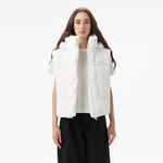 Kadın Kapüşonlu Beyaz Yelek