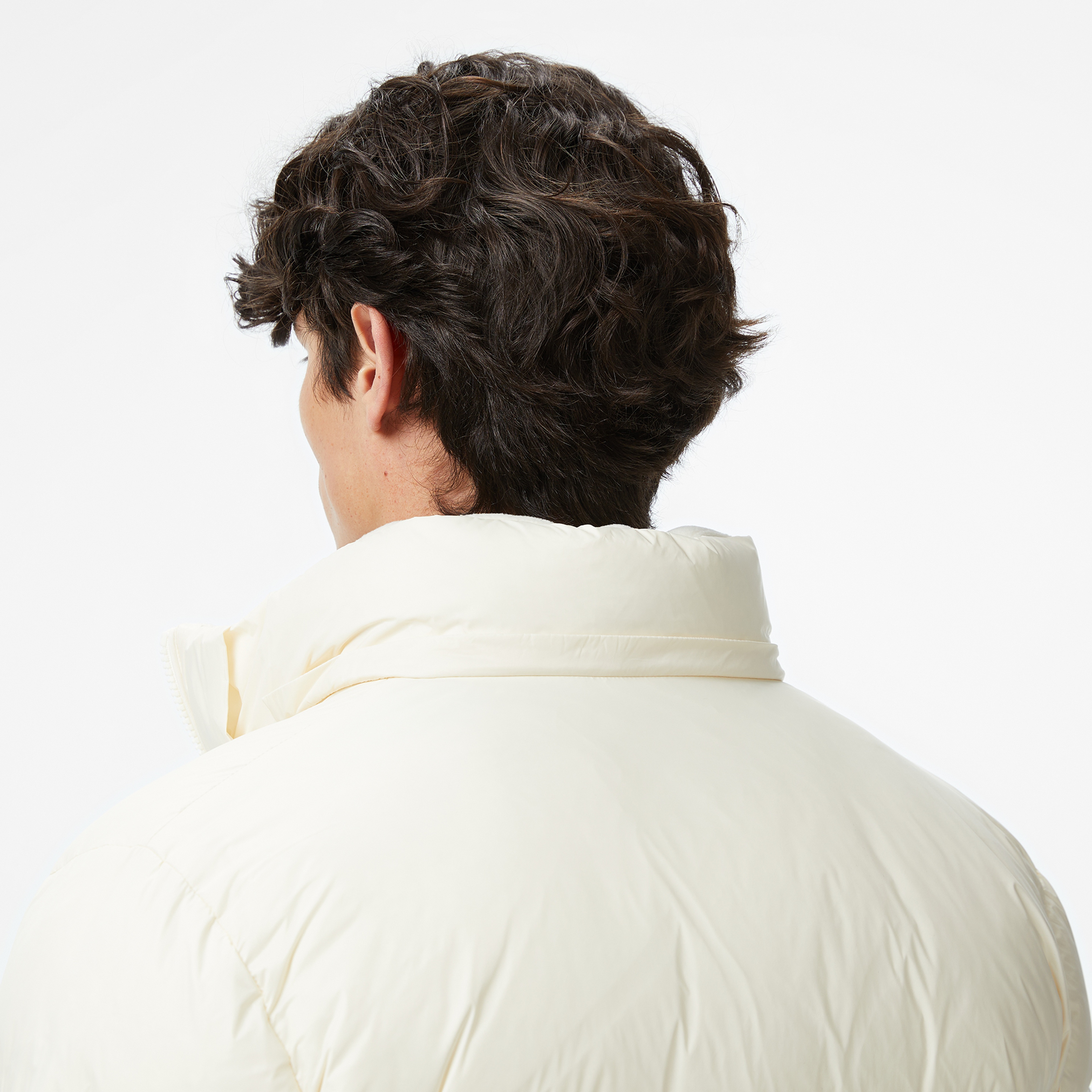 Lacoste Erkek Relaxed Fit Kapüşonlu Beyaz Mont