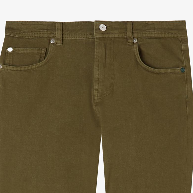 Erkek Slim Fit Haki Jean Pantolon