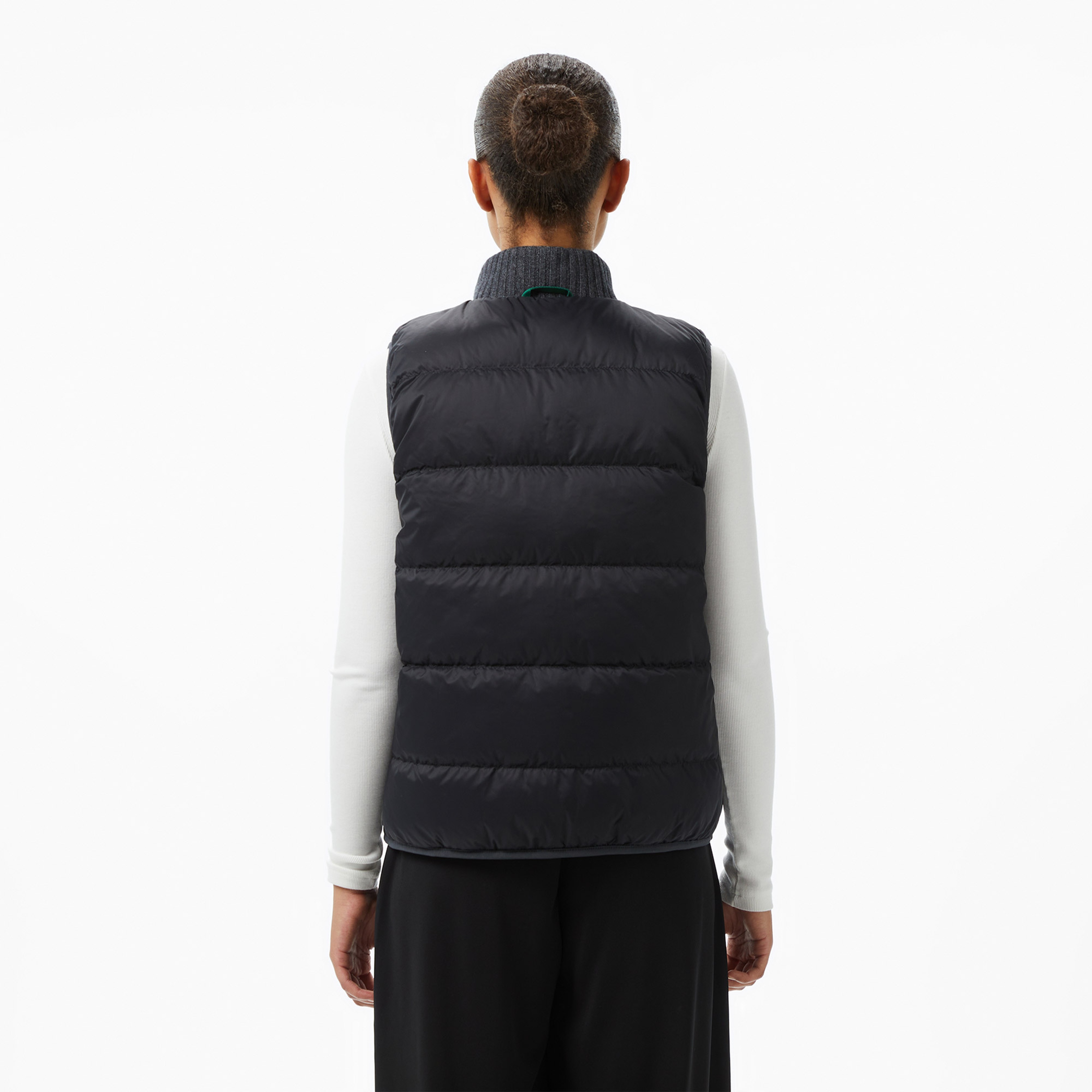 Kadın Regular Fit Dik Yaka Kapitone Çift Taraflı Gri Yelek