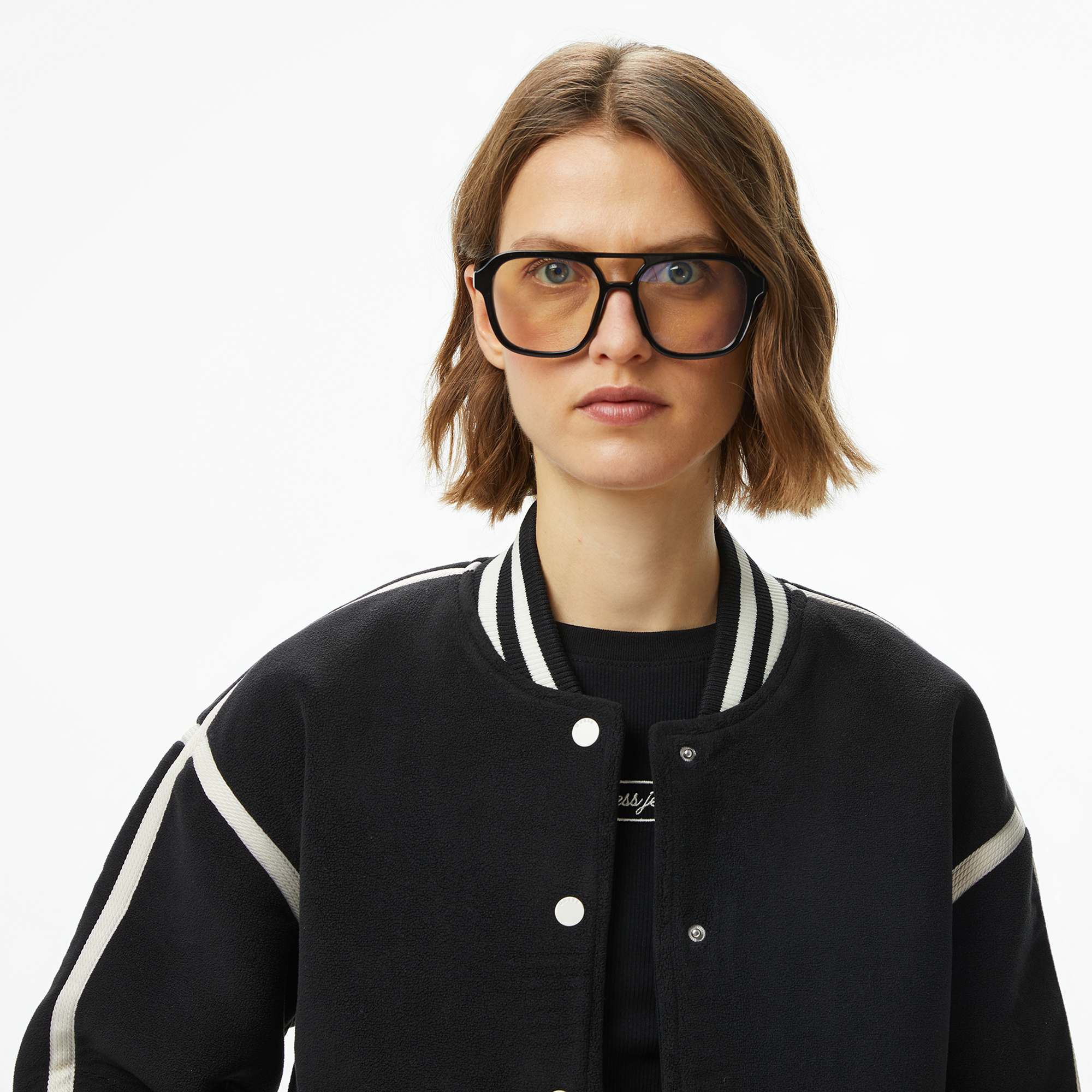 Guess Bomb Bomber Kadın Siyah Ceket