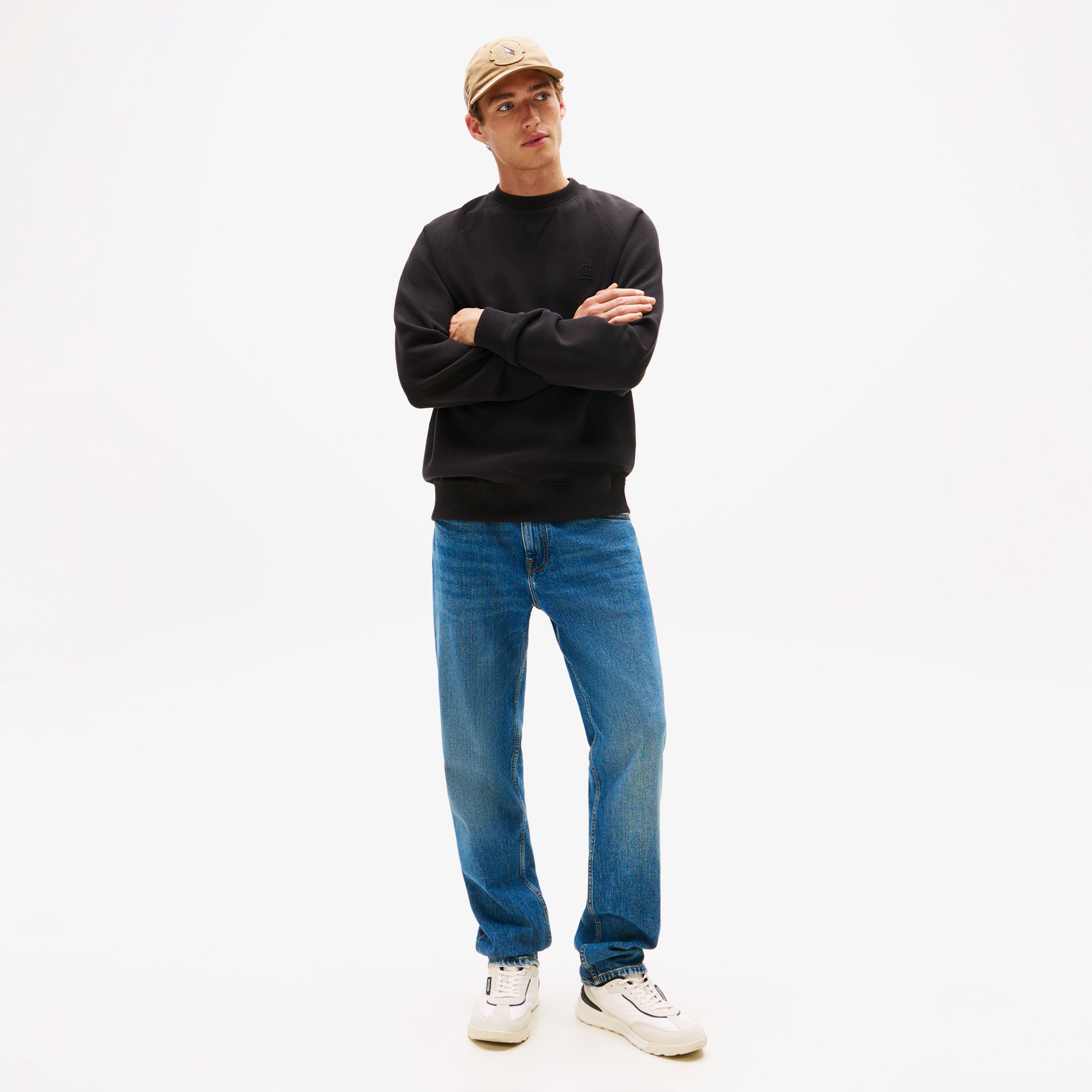 Tommy Hilfiger Monogram Erkek Siyah Sweatshirt