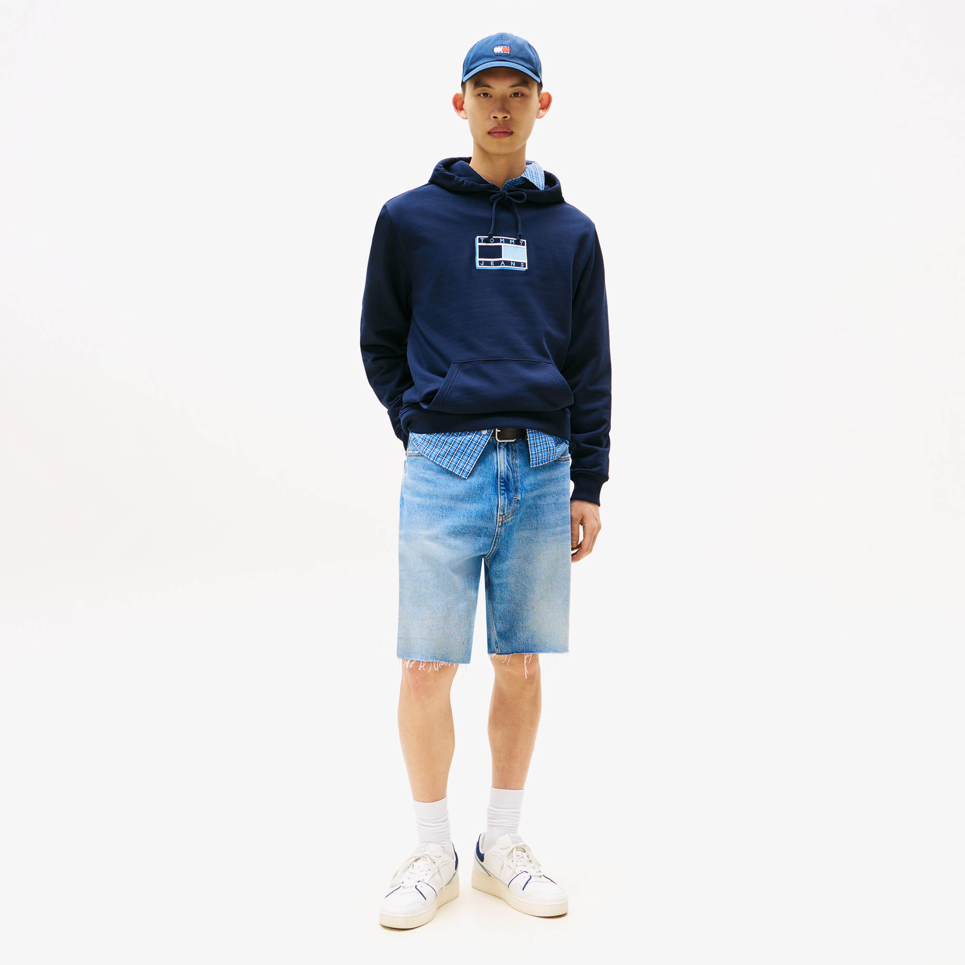 Tommy Jeans Regular Pop Erkek Mavi Hoodie