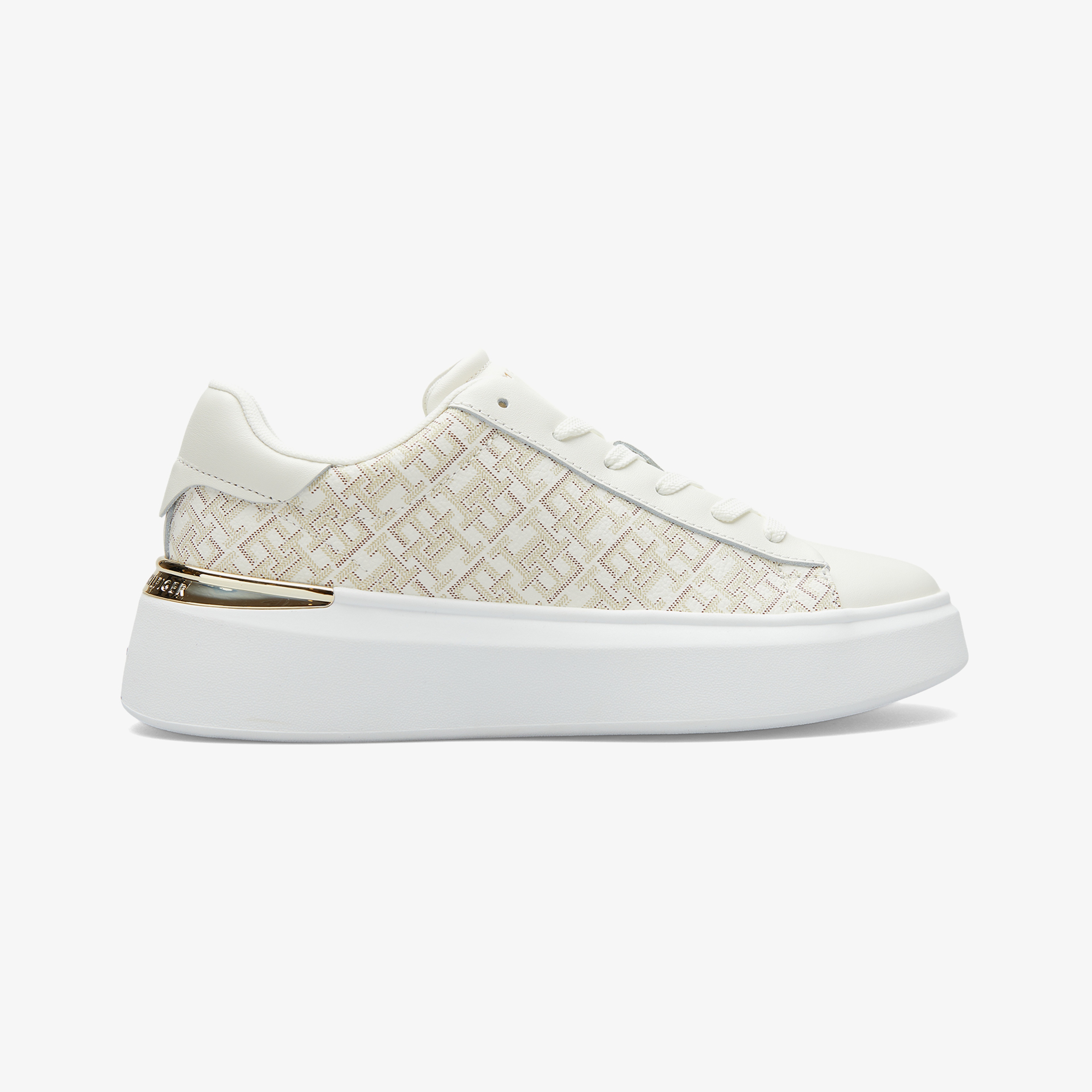 Tommy Hilfiger Monogram Platform Kadın Beyaz Sneaker